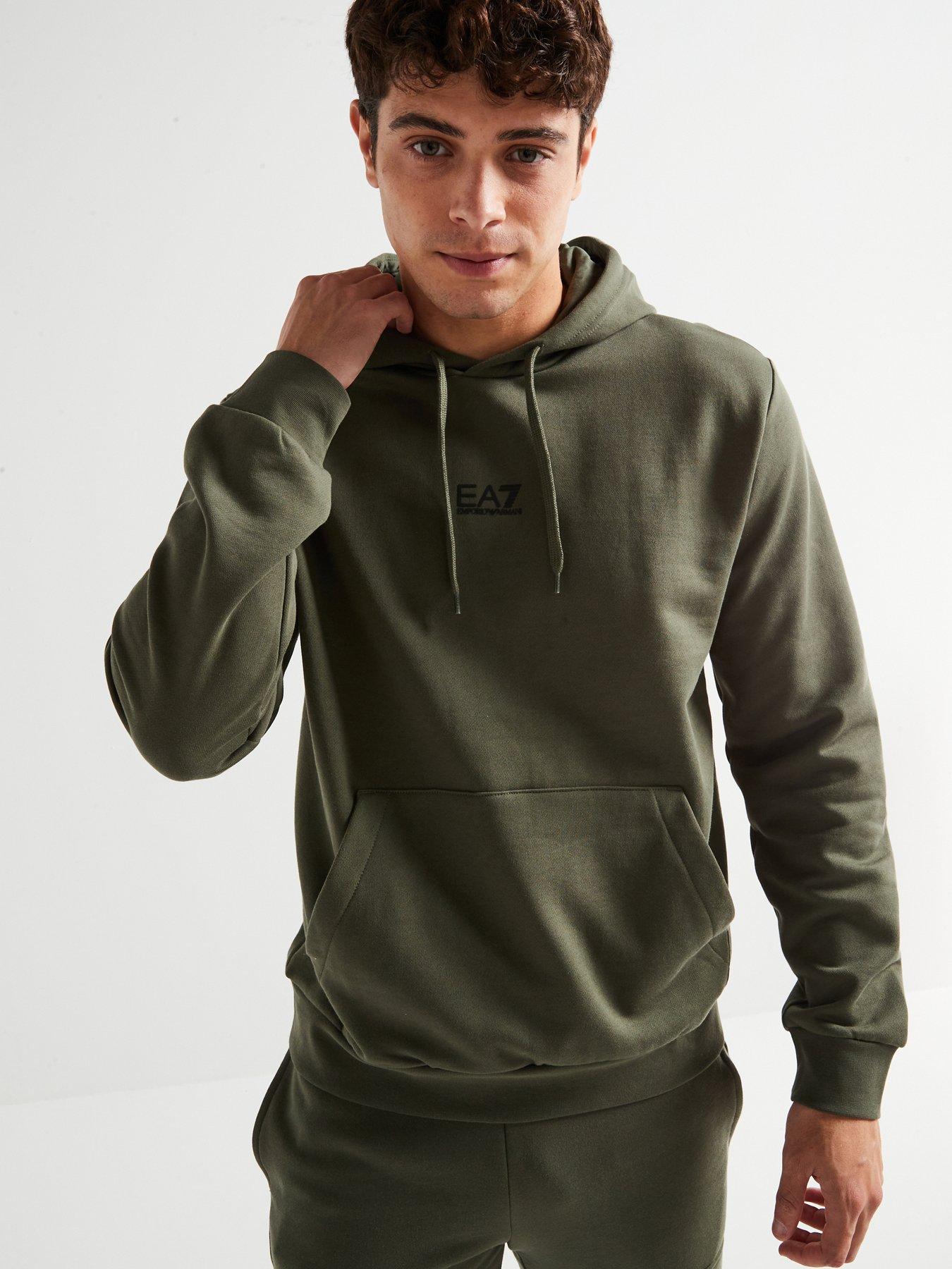 Image 1 of 6 of EA7 Emporio Armani Core Id Centre Logo Hoodie - Khaki