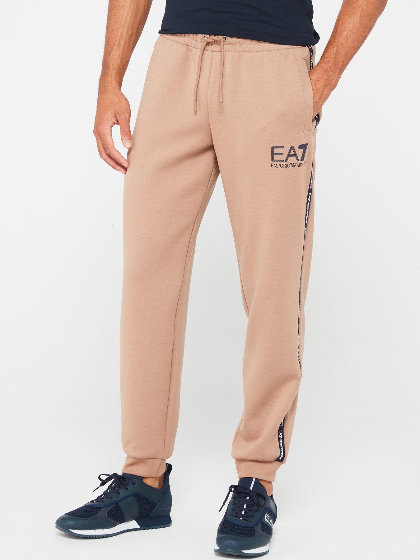 undefined Mini Tape Logo Cuff Joggers - Brown