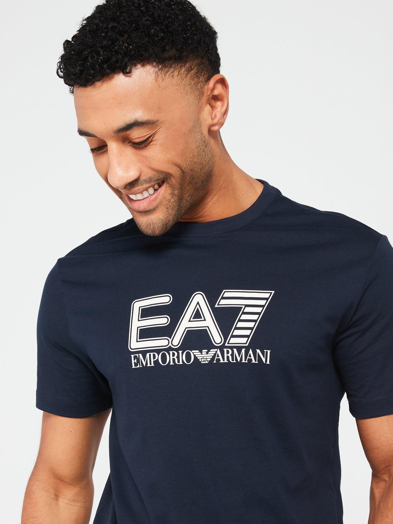 EA7 Emporio Armani Visibility Large Logo T shirt Dark Blue Very