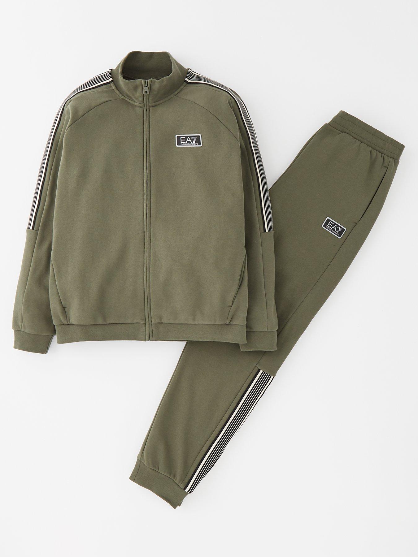 Khaki armani tracksuit on sale