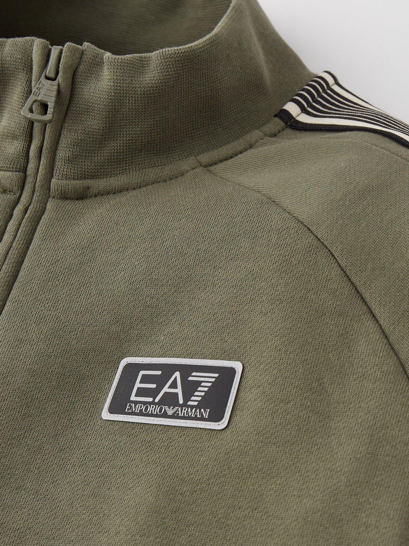 Boys 7 Lines Zip Through Tracksuit Khaki