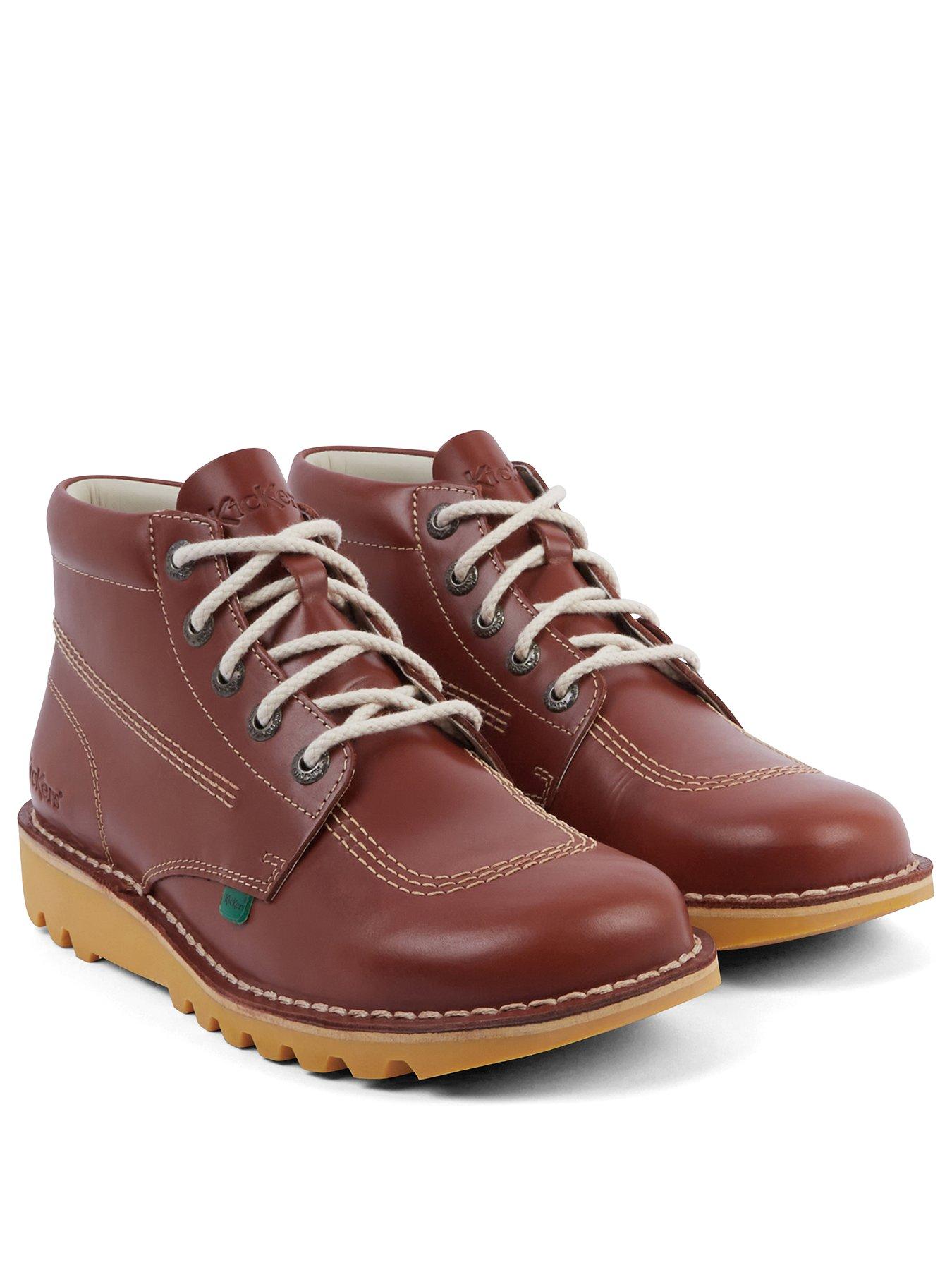 Image 2 of 6 of Kickers Kick Hi Lace Up Boots - Brown