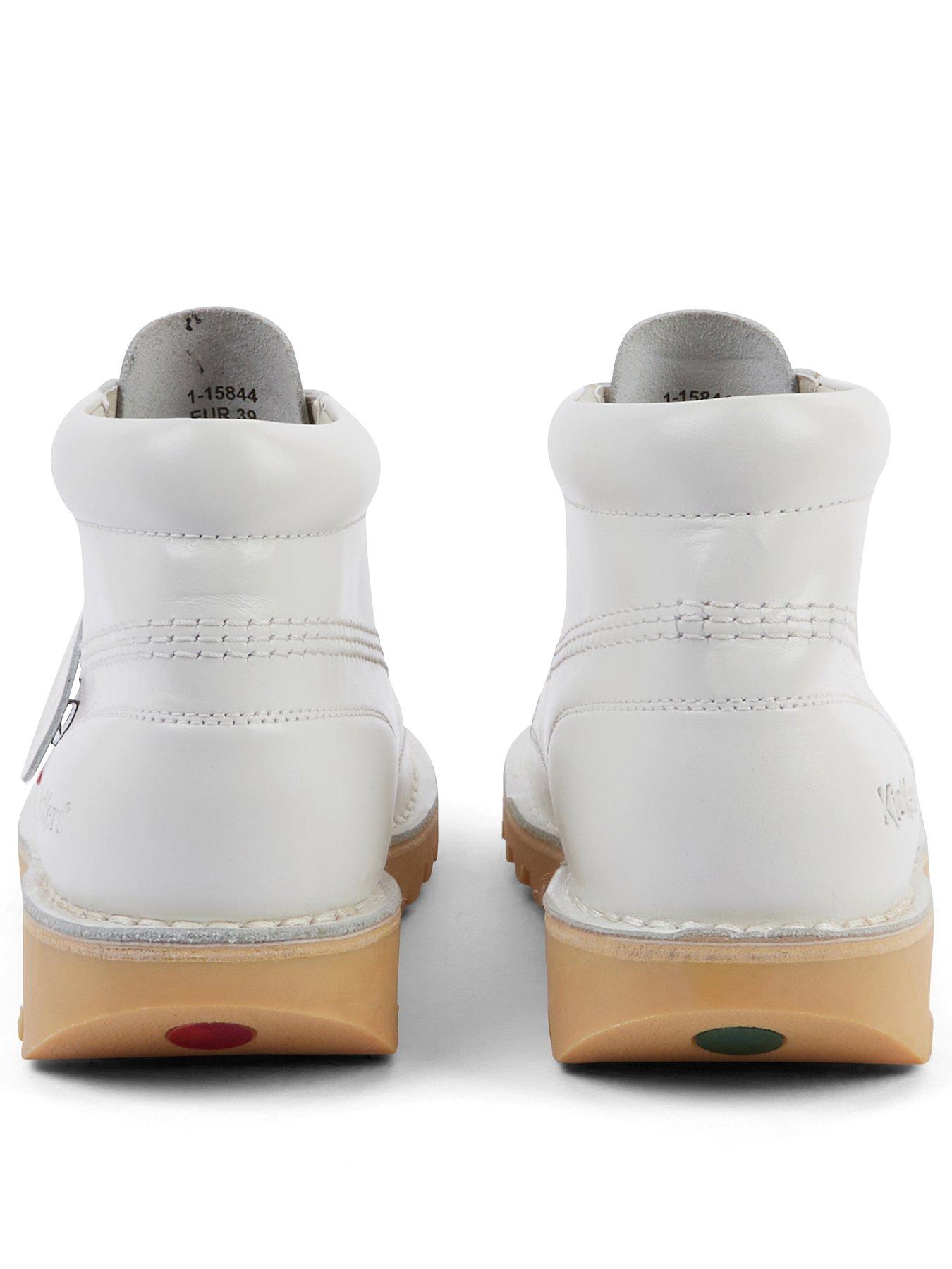 Image 3 of 6 of Kickers Kick Hi Lace Up Boots - White