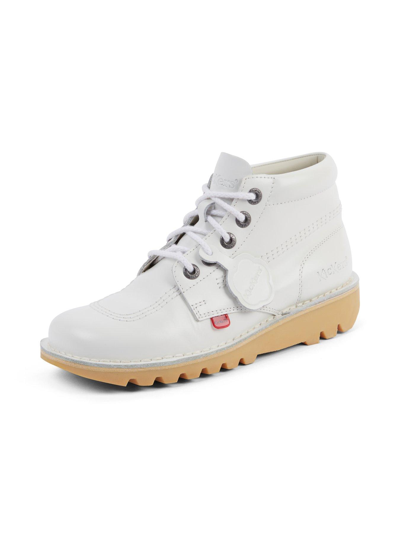 Image 6 of 6 of Kickers Kick Hi Lace Up Boots - White