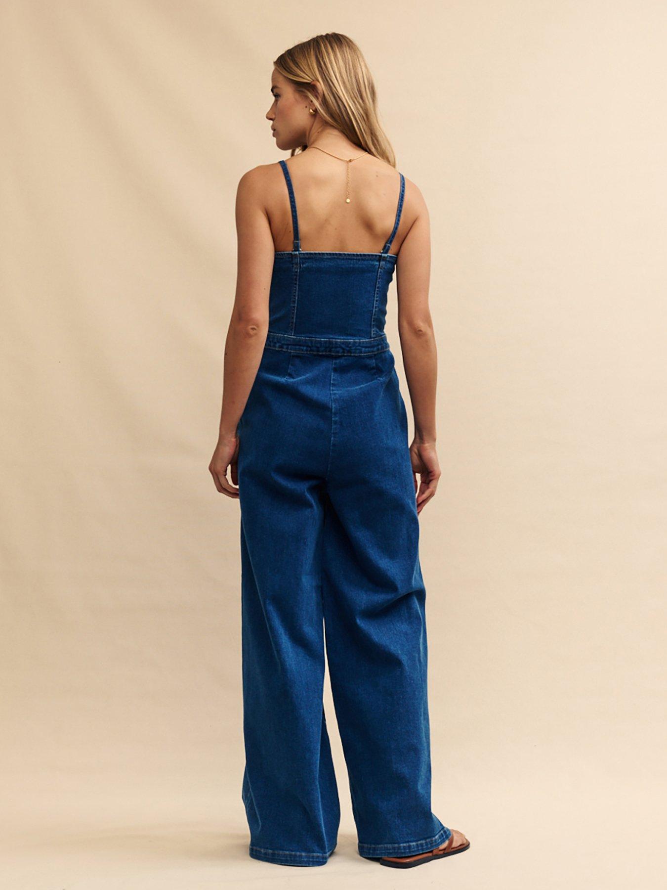 Nobodys Child Newquay Bandeau Denim Jumpsuit - Blue | Very.co.uk