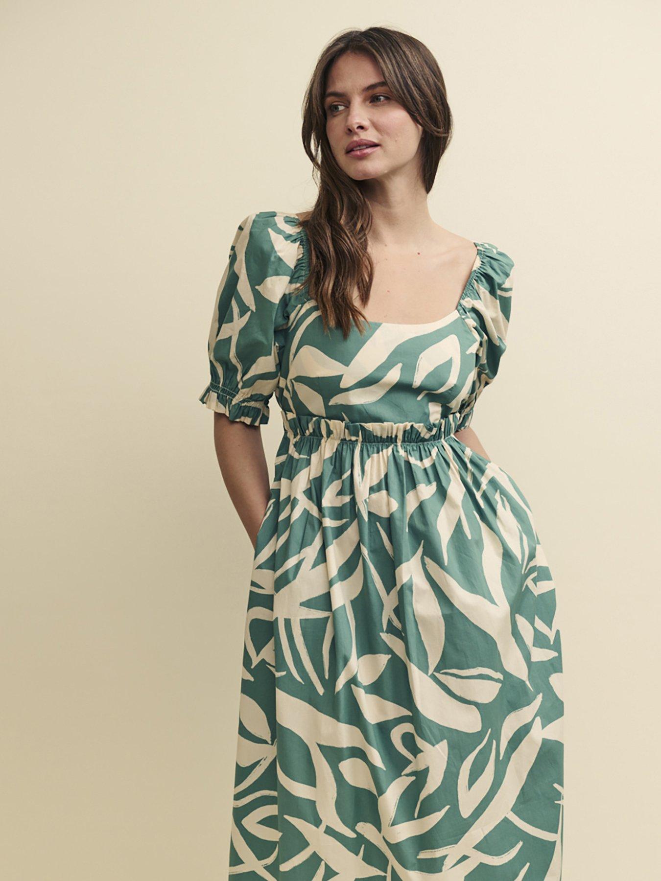 Nobodys Child Ginger Midi Dress - Green/Multi | Very.co.uk