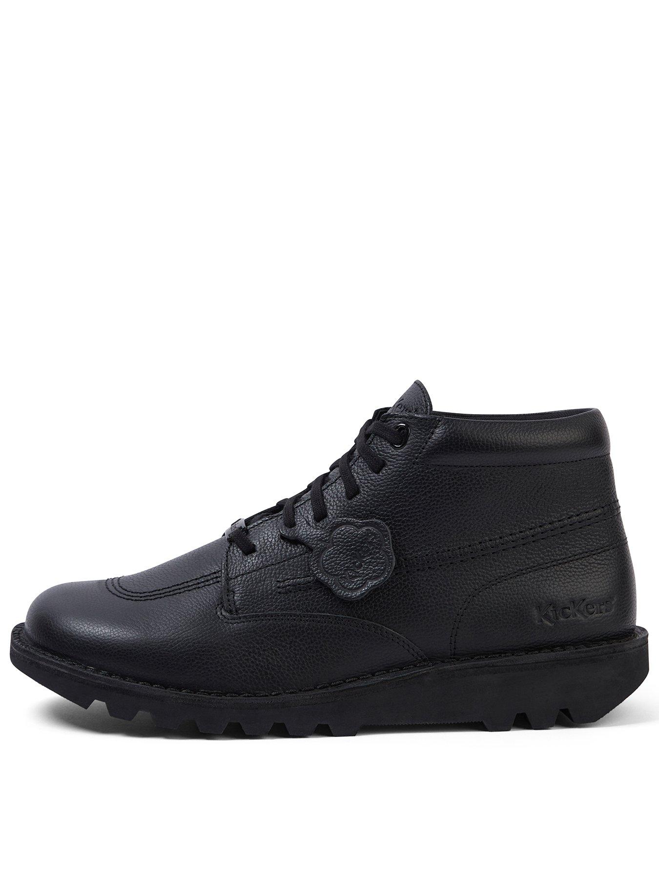 undefined Kick Boot Tumble Lace Up Boots - Black