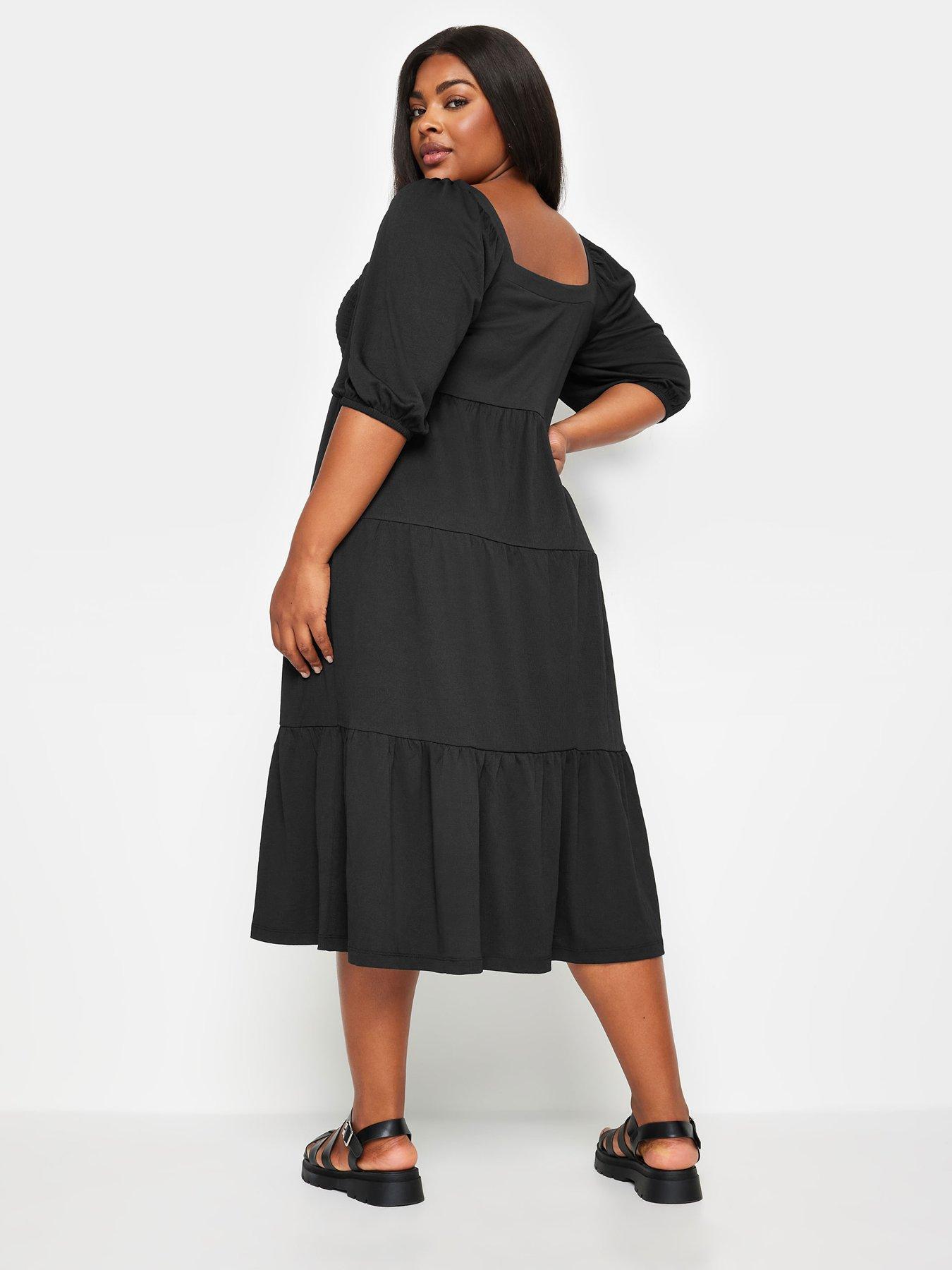 Black button maxi dress hotsell