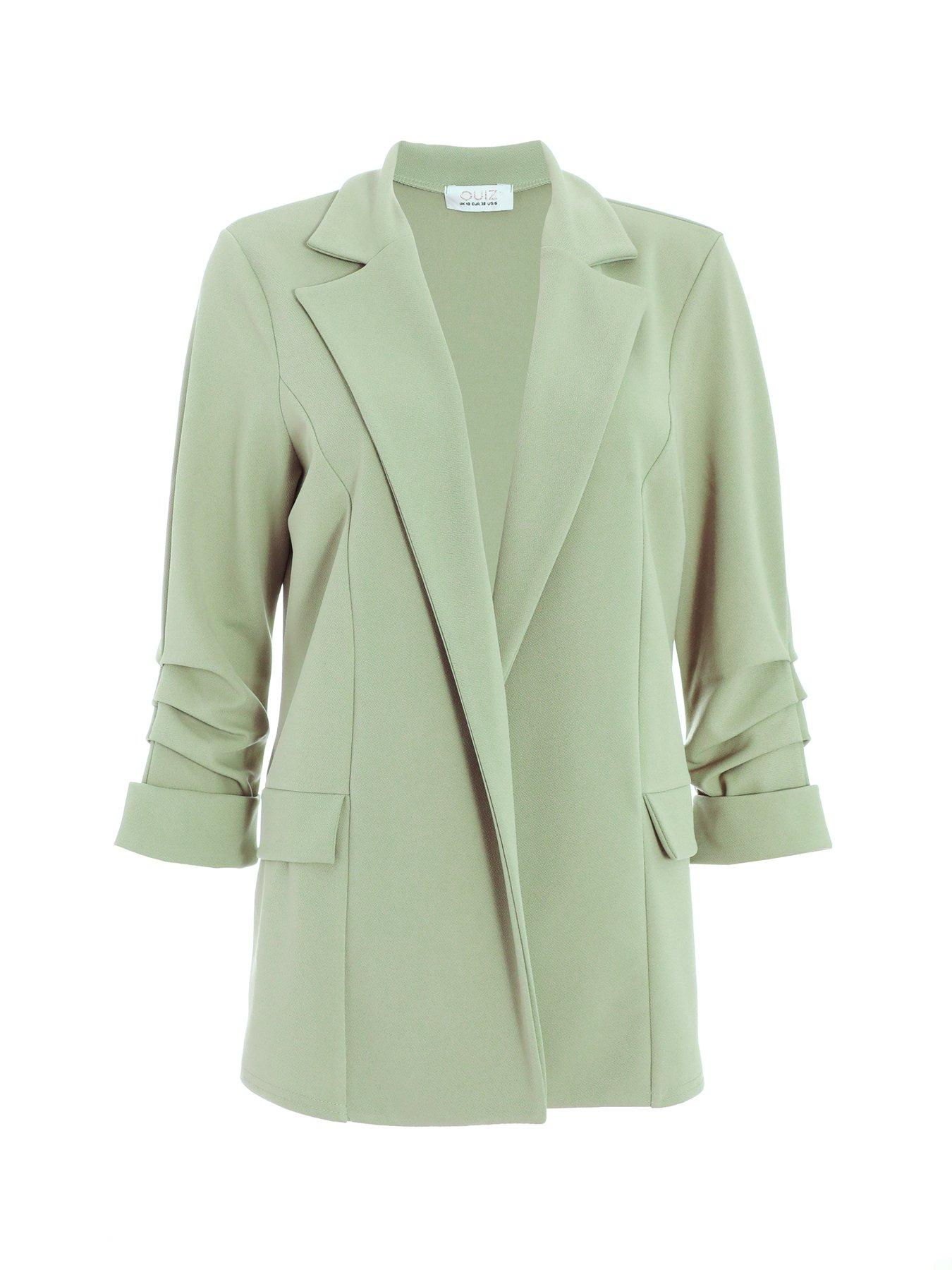 Image 4 of 6 of Quiz Sage Ruched Sleeve Blazer