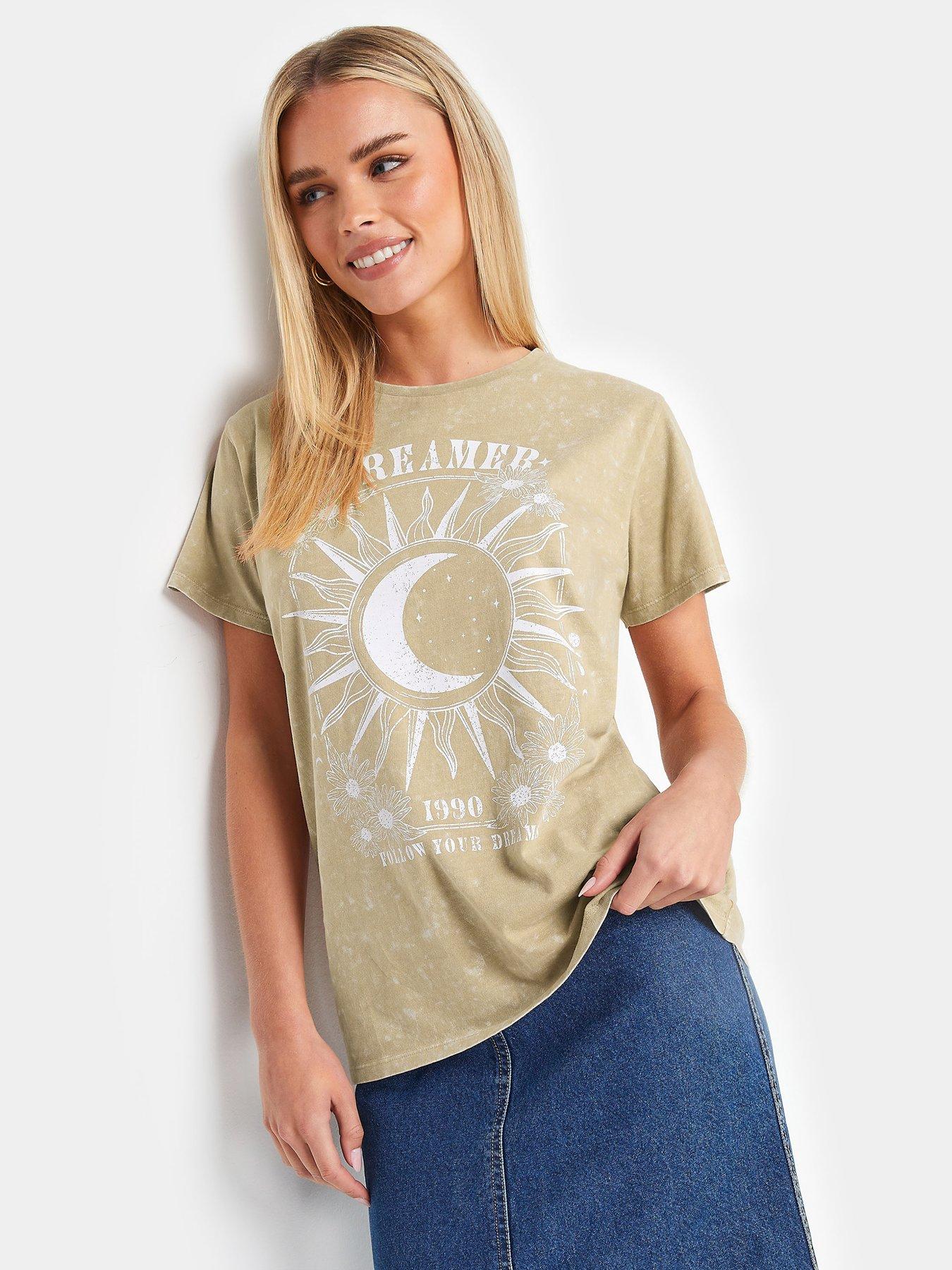undefined Petite Acid Wash Dreamer T Shirt