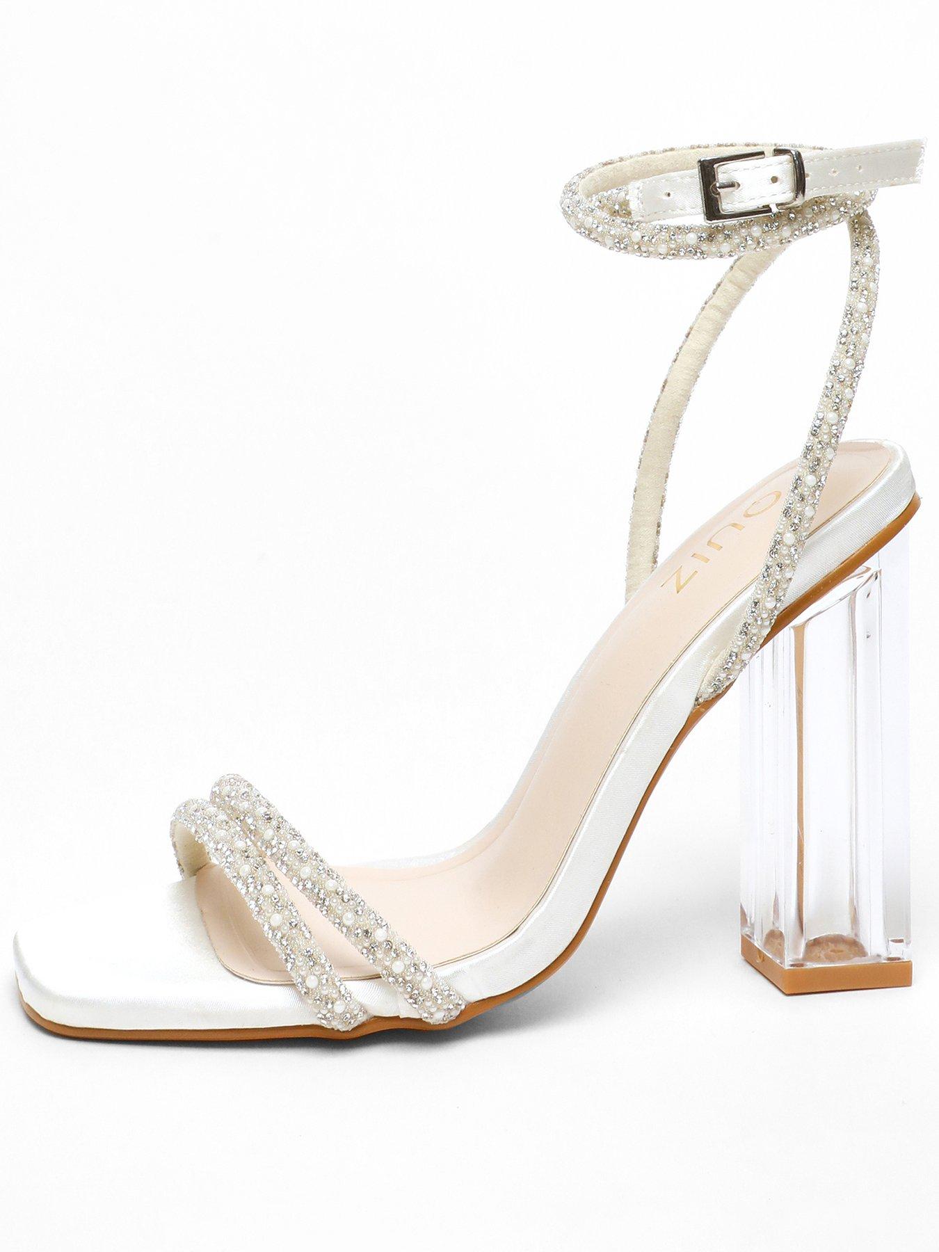 Bridal embellished heeled sandals deals