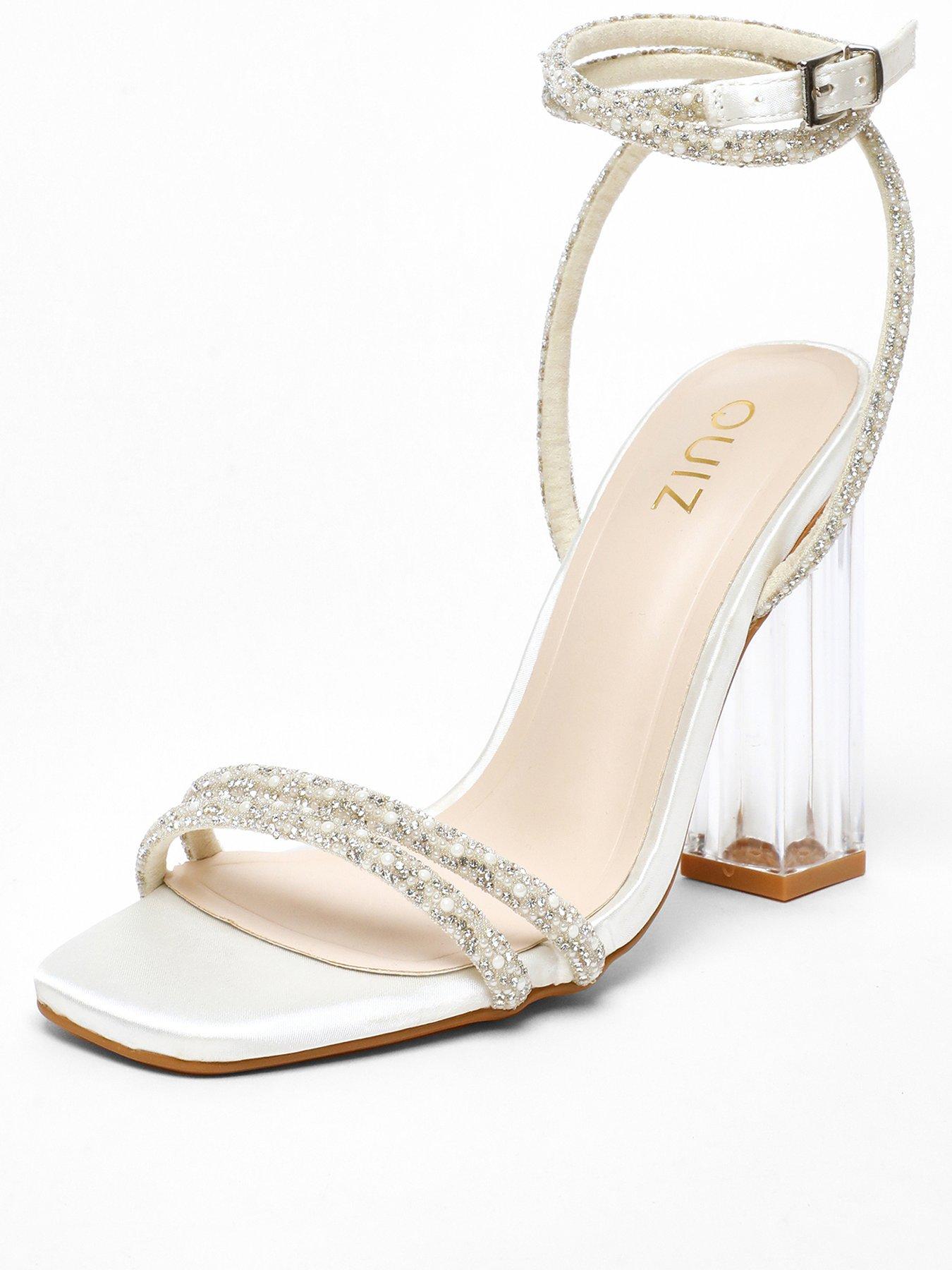 Diamante clear heels best sale