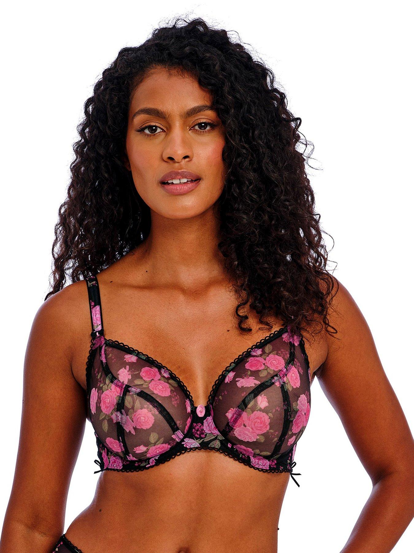 Freya Rose Blossom Uw Plunge Bra - Black, Black, Size 32D, Women