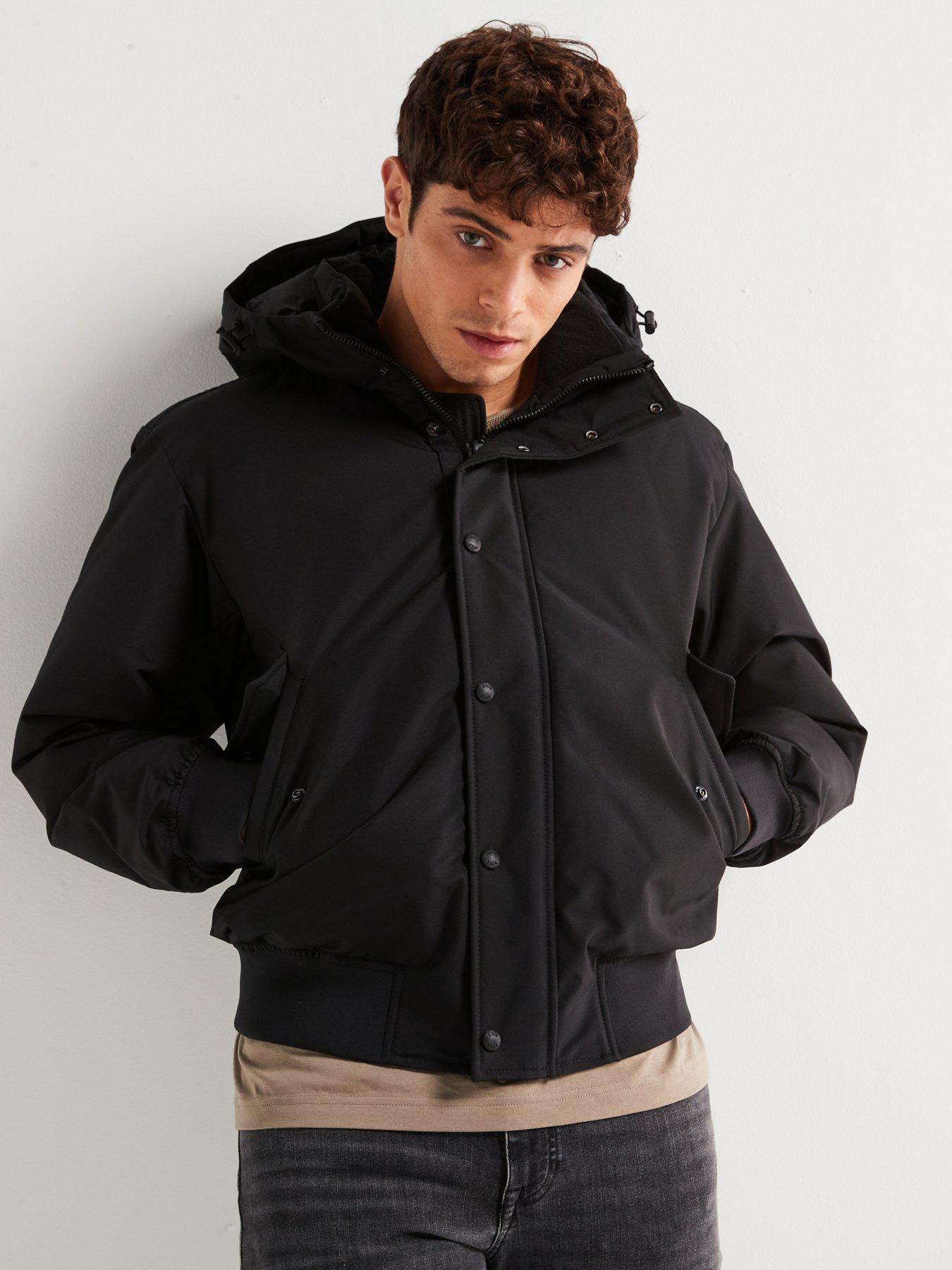 Image 1 of 5 of BOSS Osis Relaxed Fit Heavyweight Bomber Jacket - Black