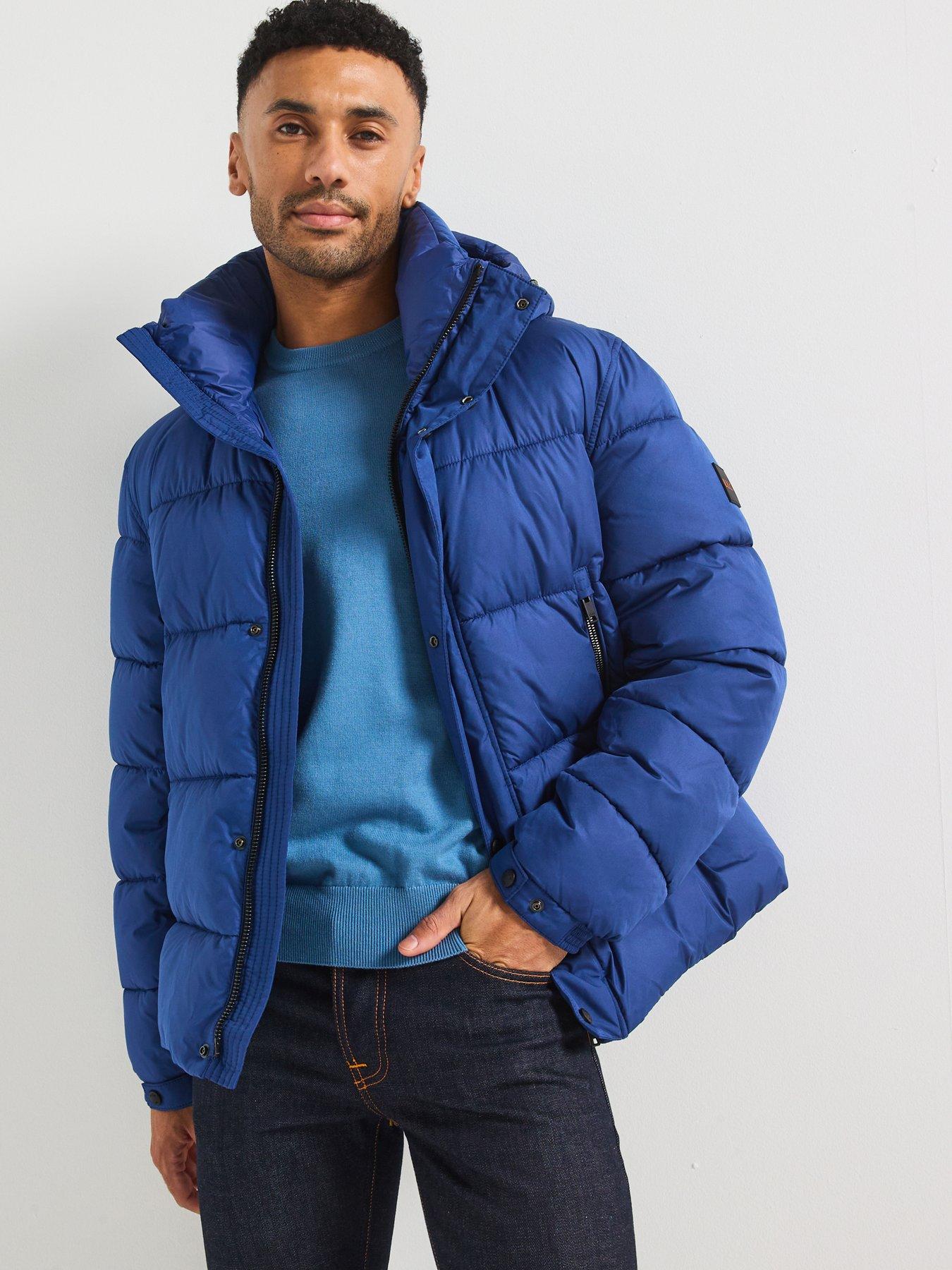 undefined Omaris Regular Fit Quilted Hooded Jacket - Blue