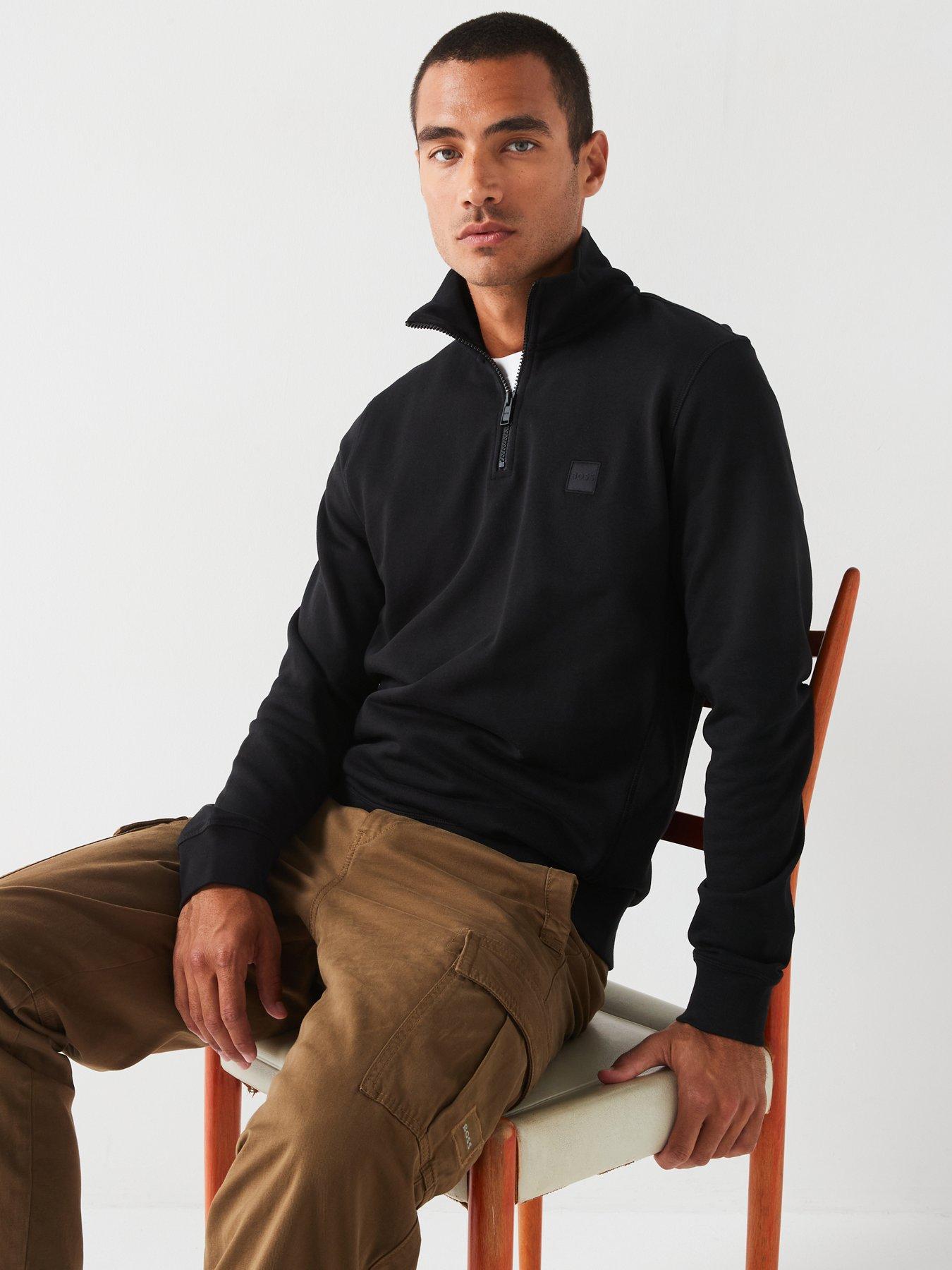 BOSS Zetrust 1/4 Zip Sweat - Black | Very