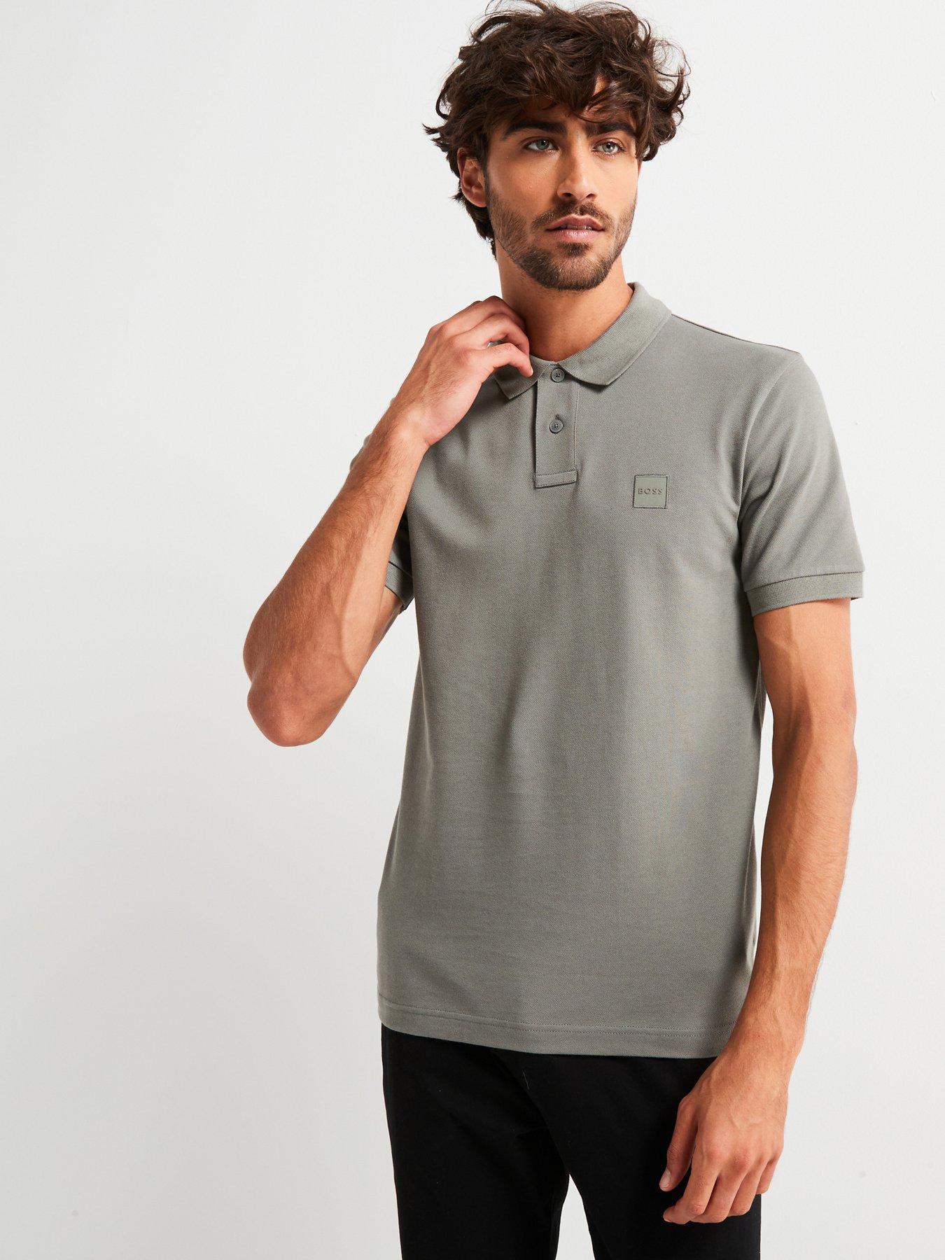 BOSS Passenger Slim Fit Short Sleeve Polo Shirt - Grey