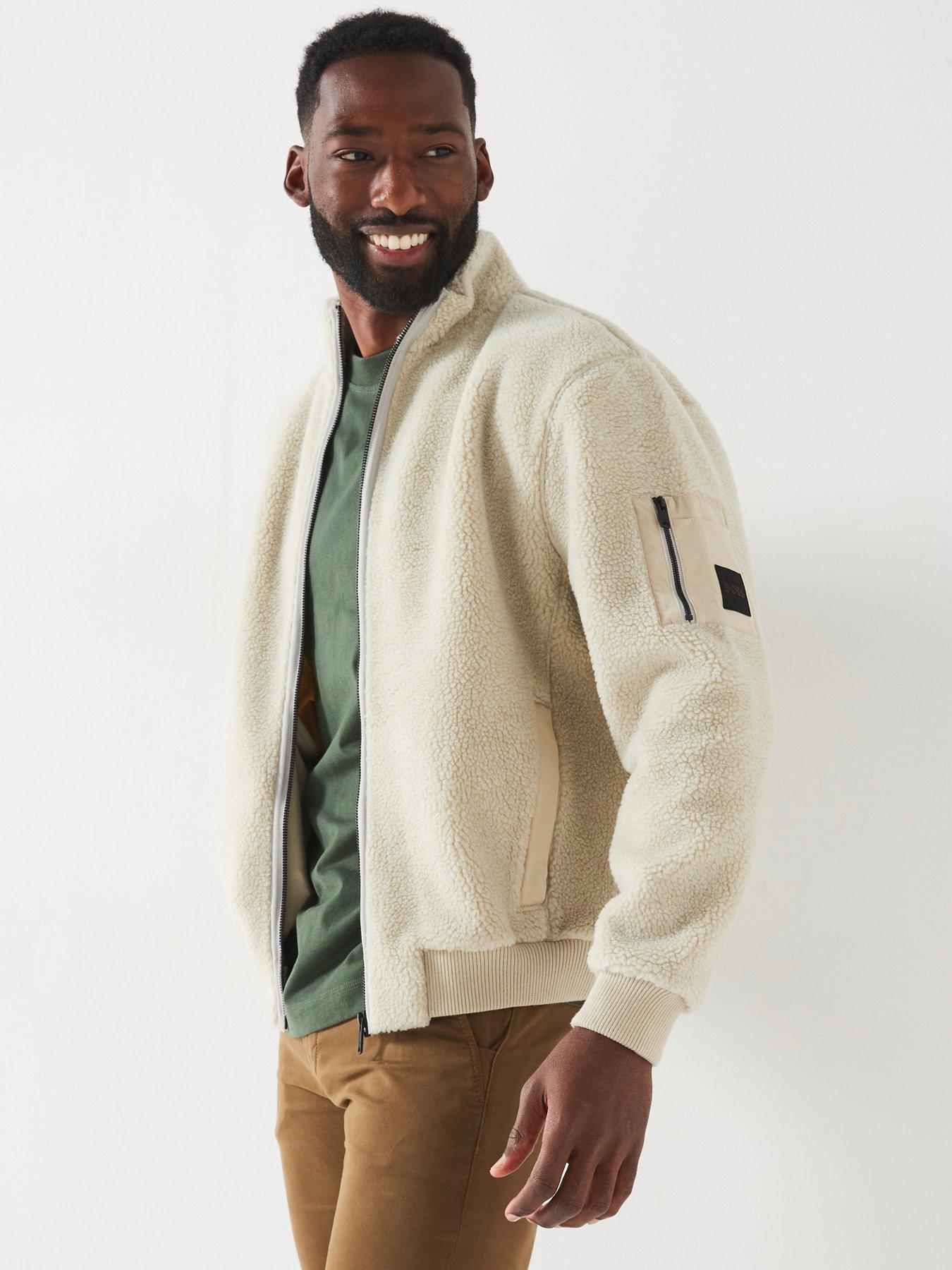 undefined Ze Teddyhood Relaxed Fit Polar Fleece Zip Sweat - Light Beige