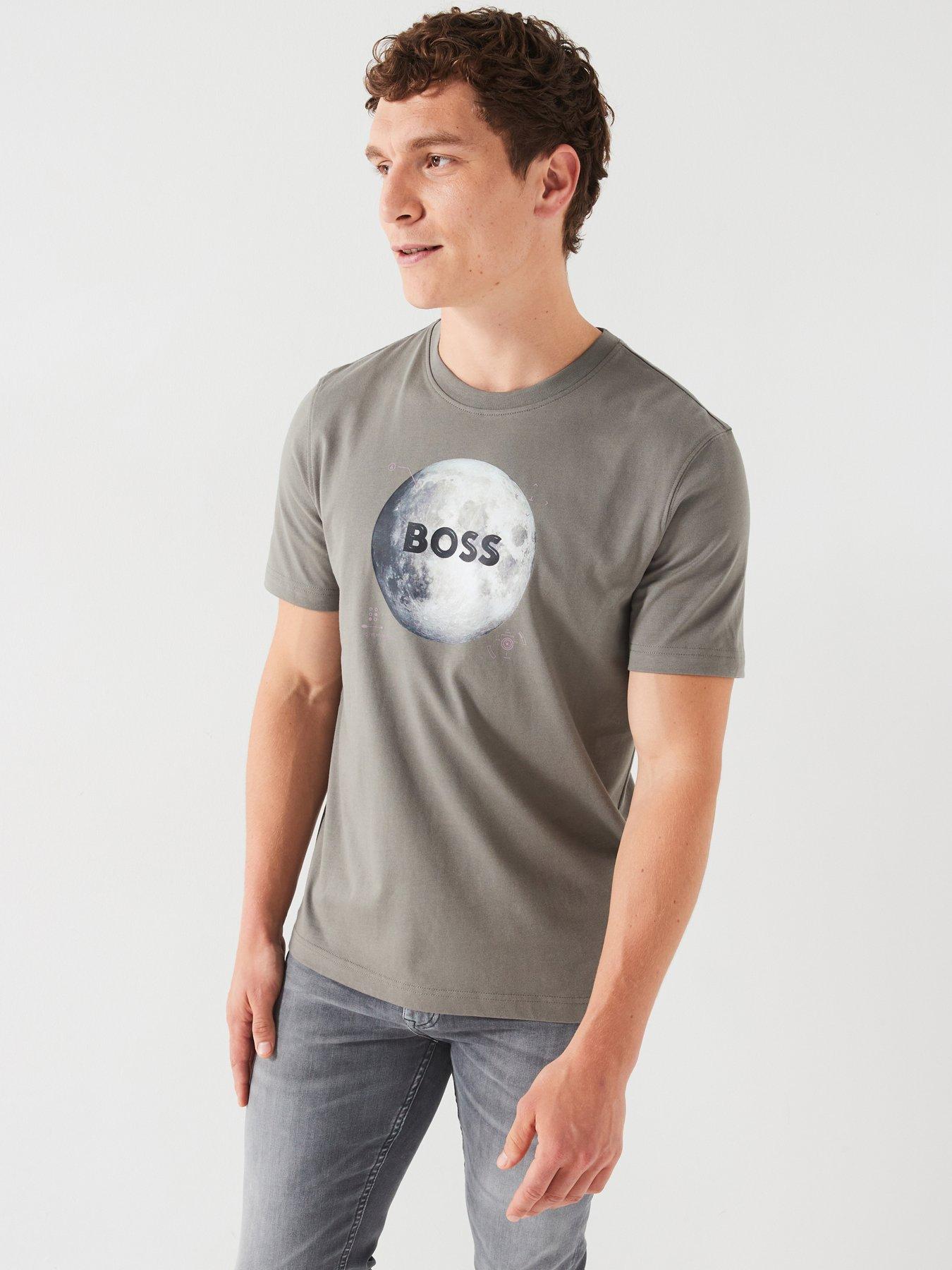 undefined Moon Regular Fit Graphic T-Shirt - Grey