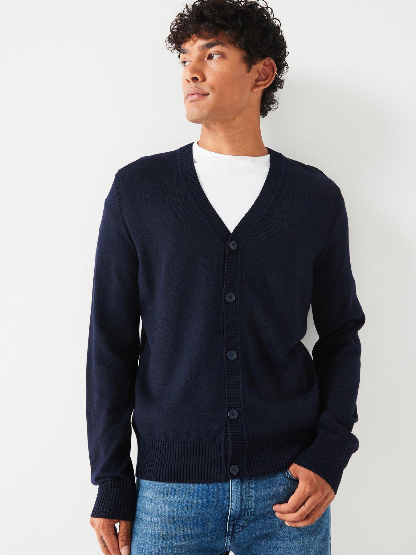 undefined Avac CD Regular Fit Logo Knitted Cardigan - Navy