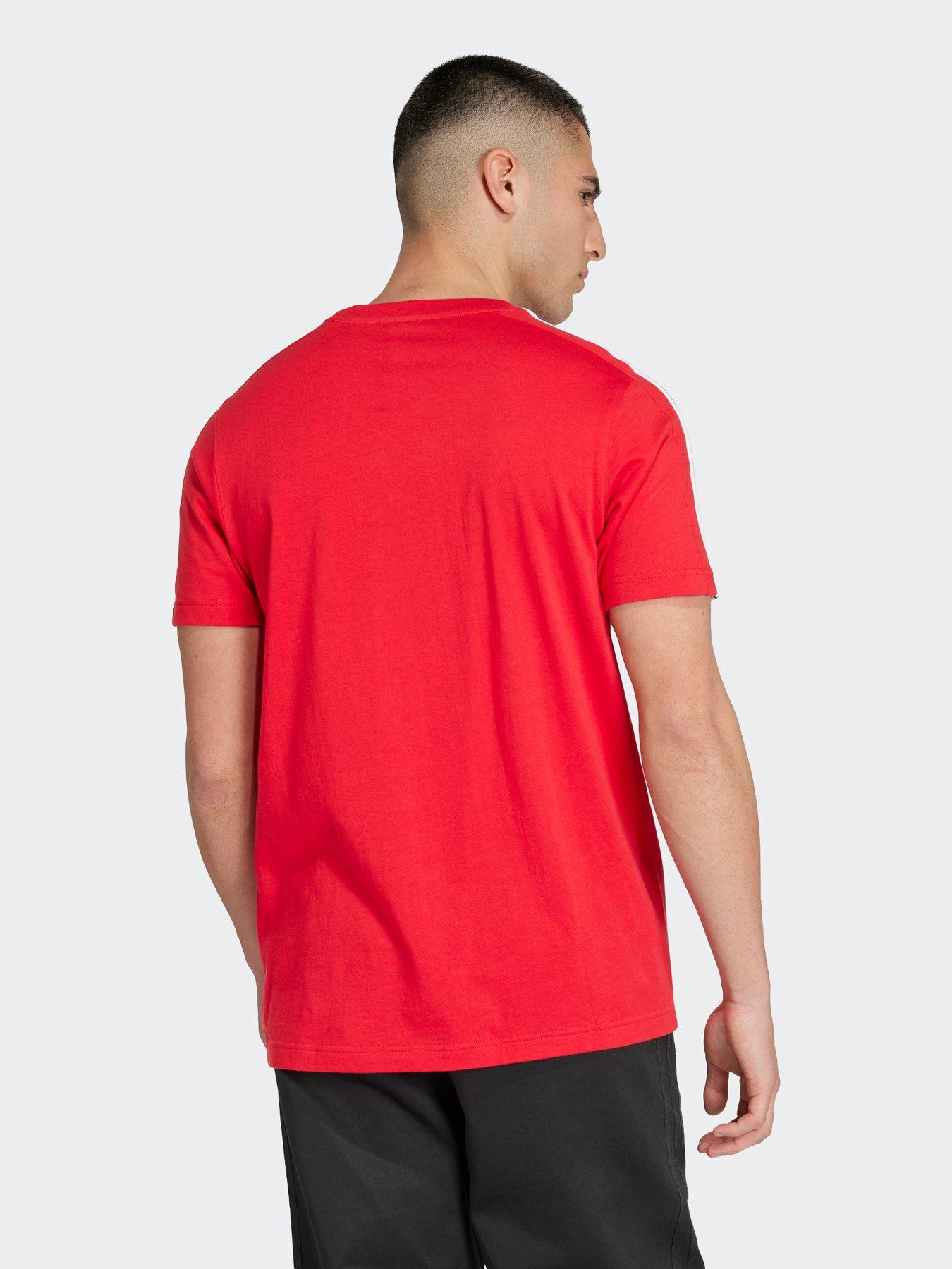 Image 2 of 6 of adidas Manchester United Mens Dna 3 Stripe Tee  -red