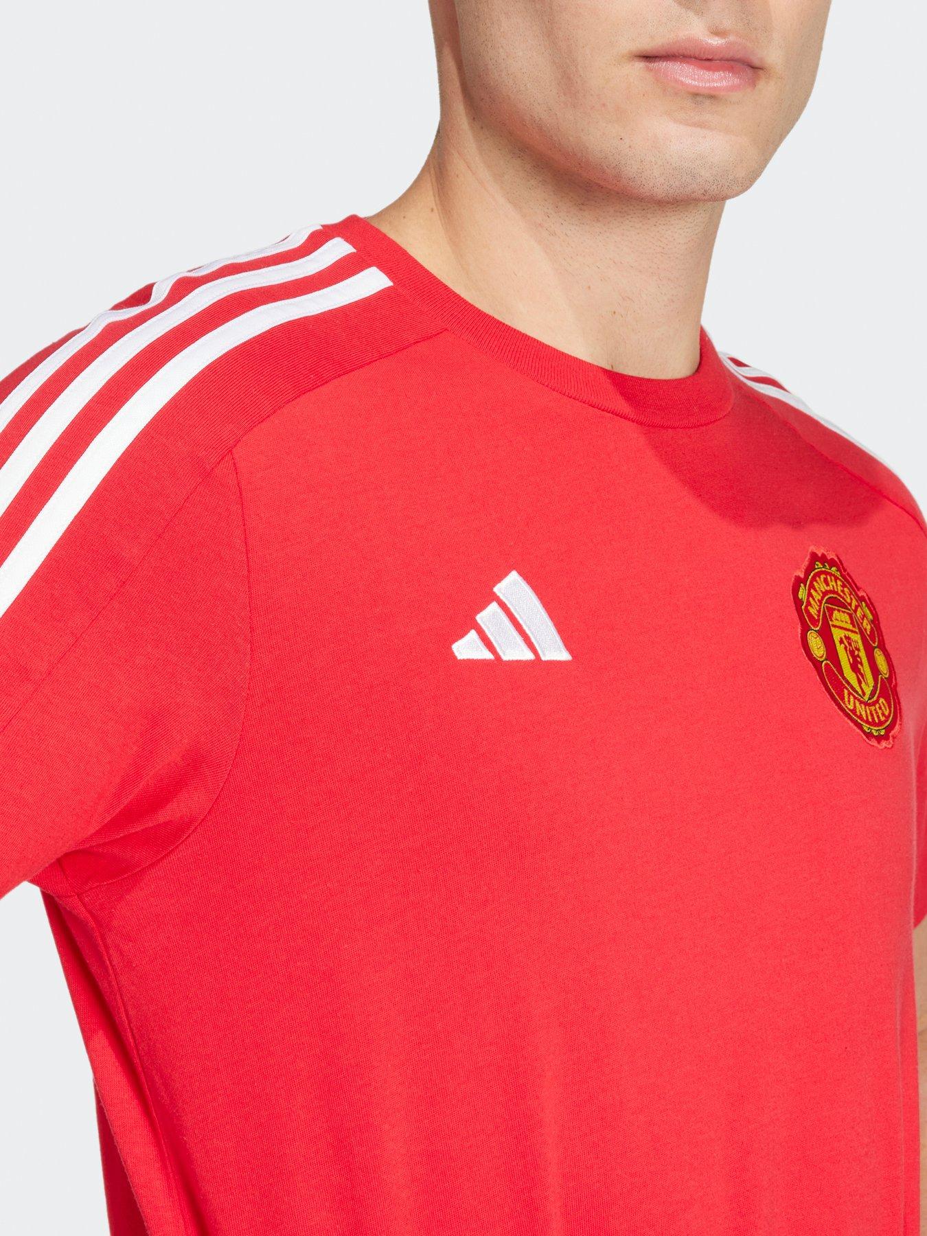 Image 5 of 6 of adidas Manchester United Mens Dna 3 Stripe Tee  -red