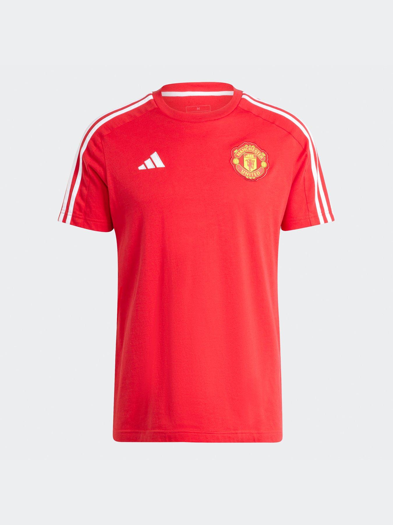 Image 6 of 6 of adidas Manchester United Mens Dna 3 Stripe Tee  -red
