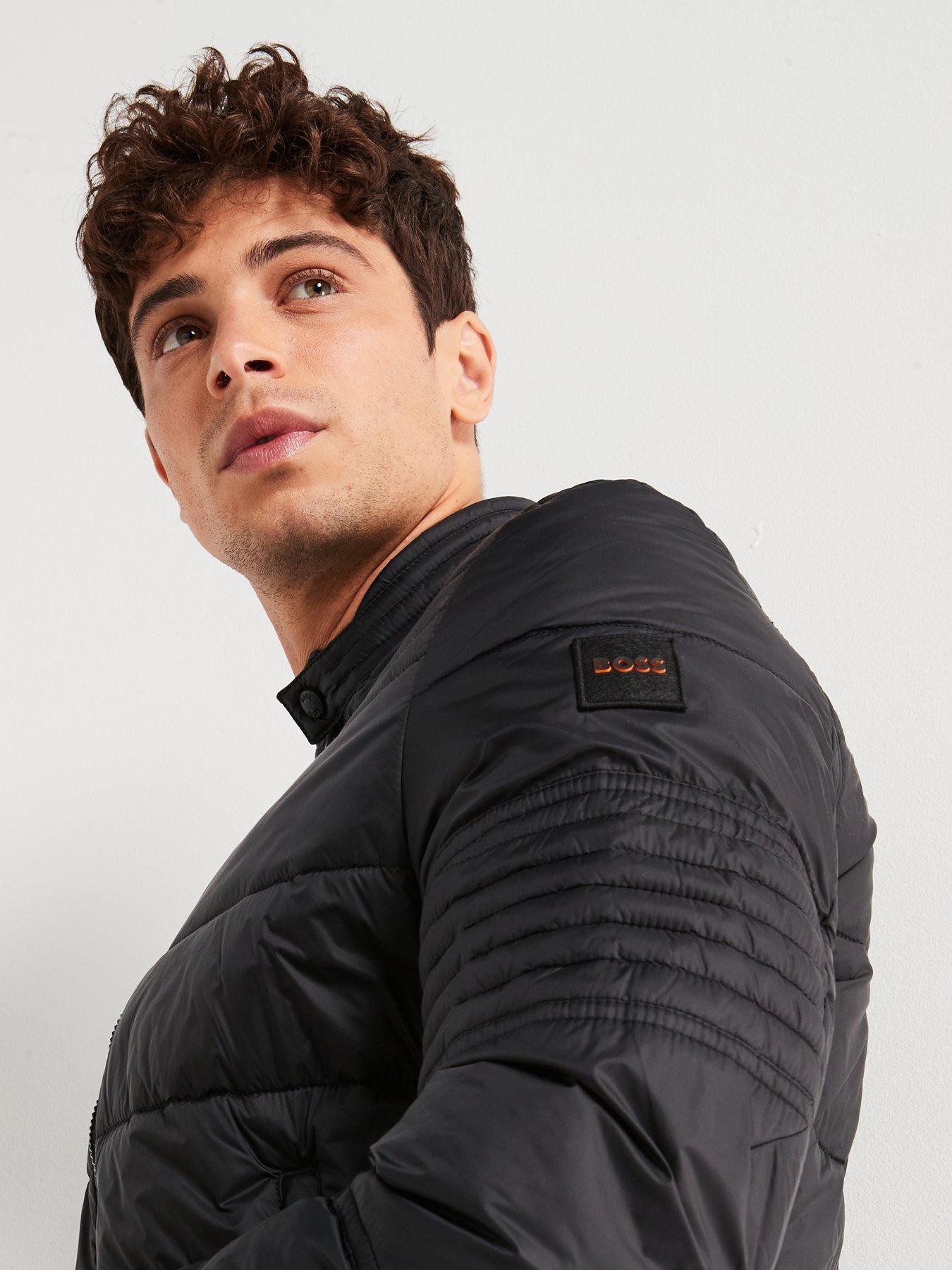 Image 4 of 6 of BOSS Ostreet Regular Fit Padded Biker Jacket - Black