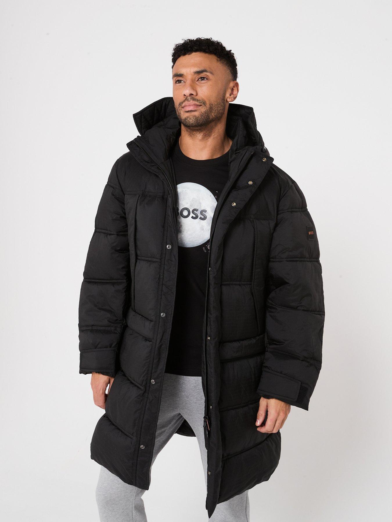 Image 1 of 5 of BOSS Olomis1 Relaxed Fit Longline Quilted Parka - Black