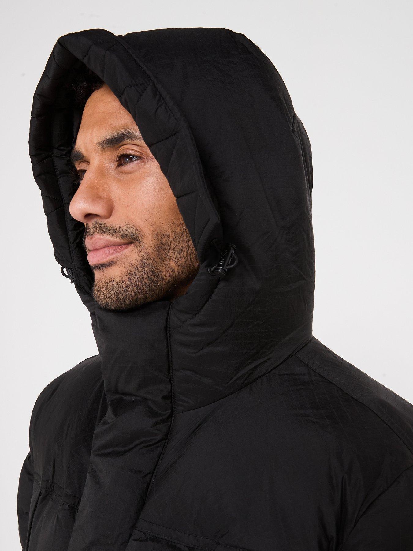 Image 4 of 5 of BOSS Olomis1 Relaxed Fit Longline Quilted Parka - Black