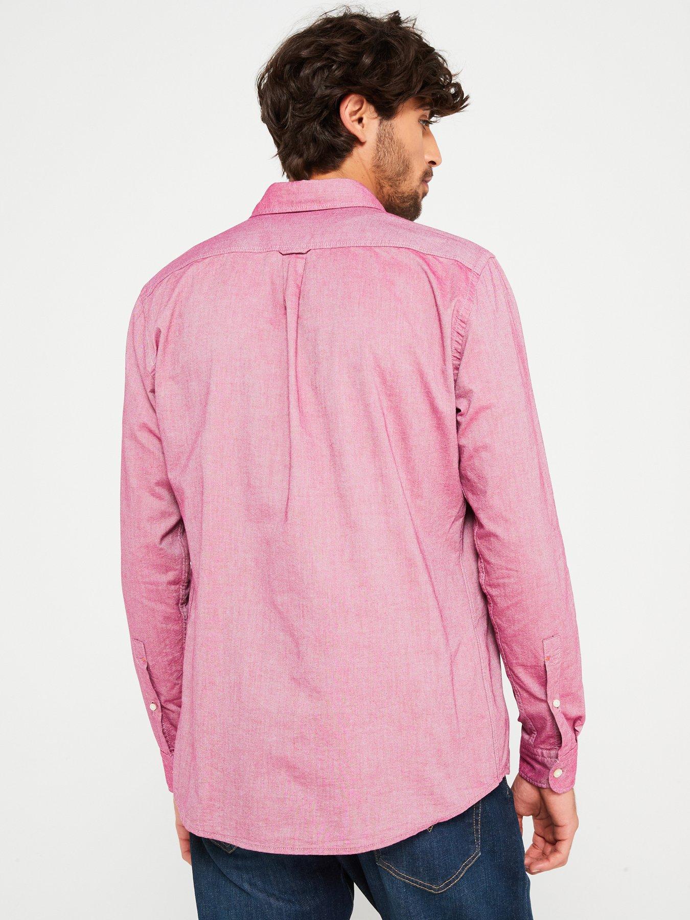 Image 2 of 4 of BOSS Rickert Button Down Regular Fit Oxford Shirt - Dark Red