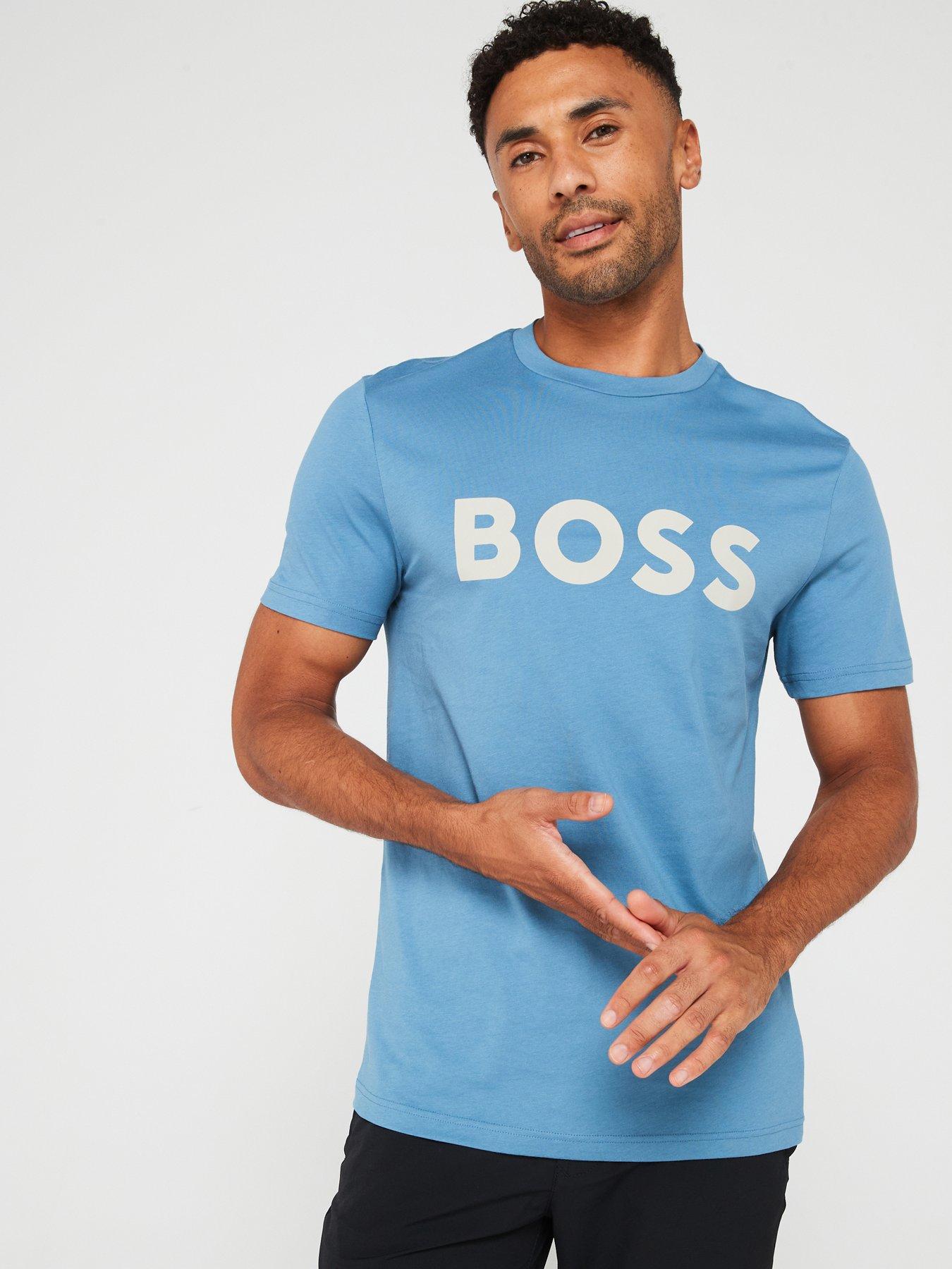 undefined Thinking 1 Regular Fit Large Logo T-Shirt - Light Blue