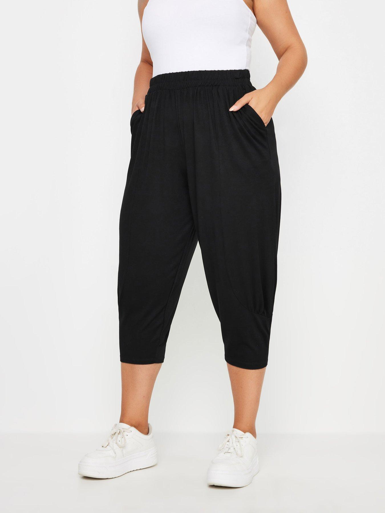 undefined Curve Ruched Cropped Harem - Black