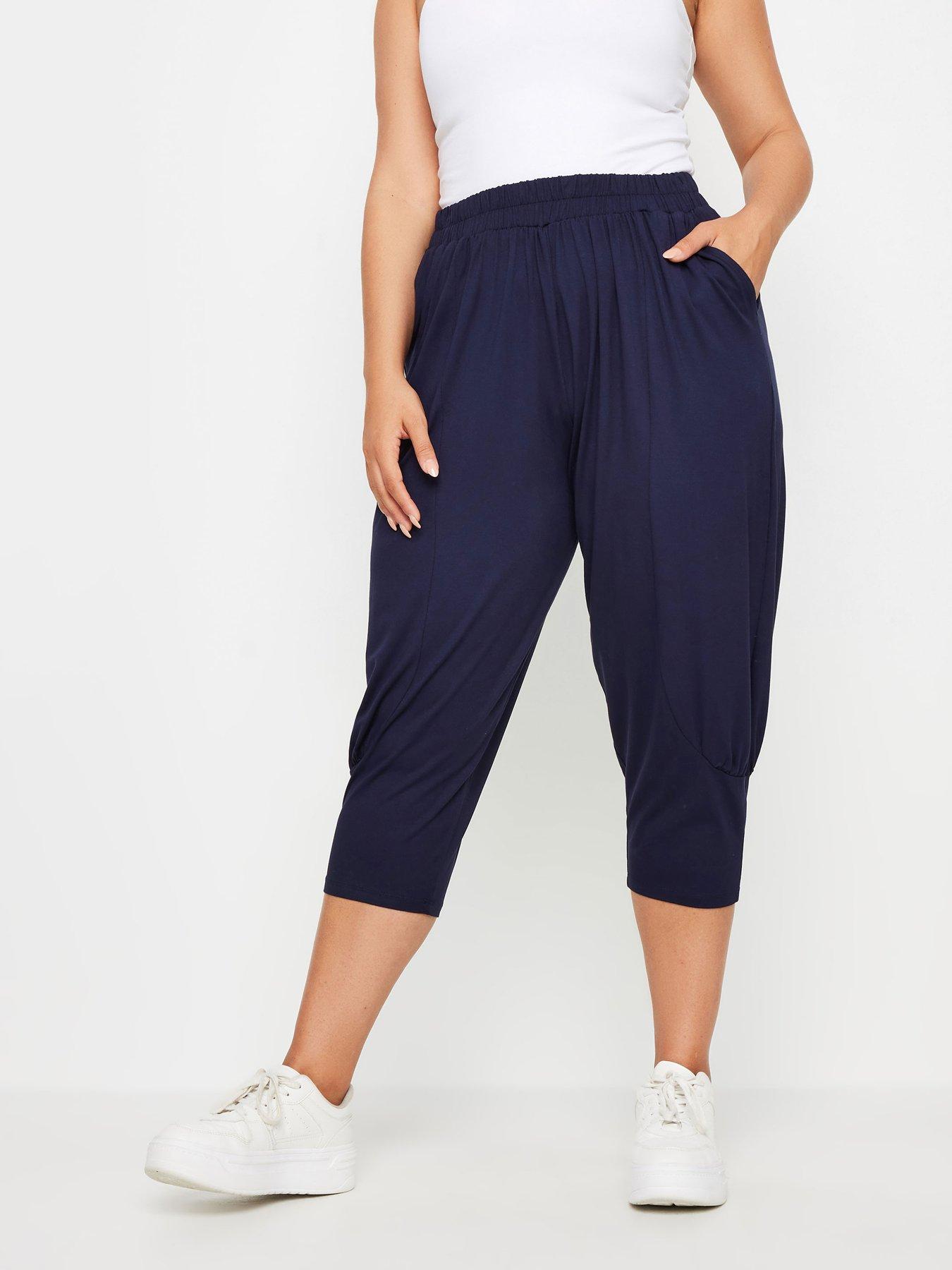 undefined Curve Ruched Cropped Harem - Blue