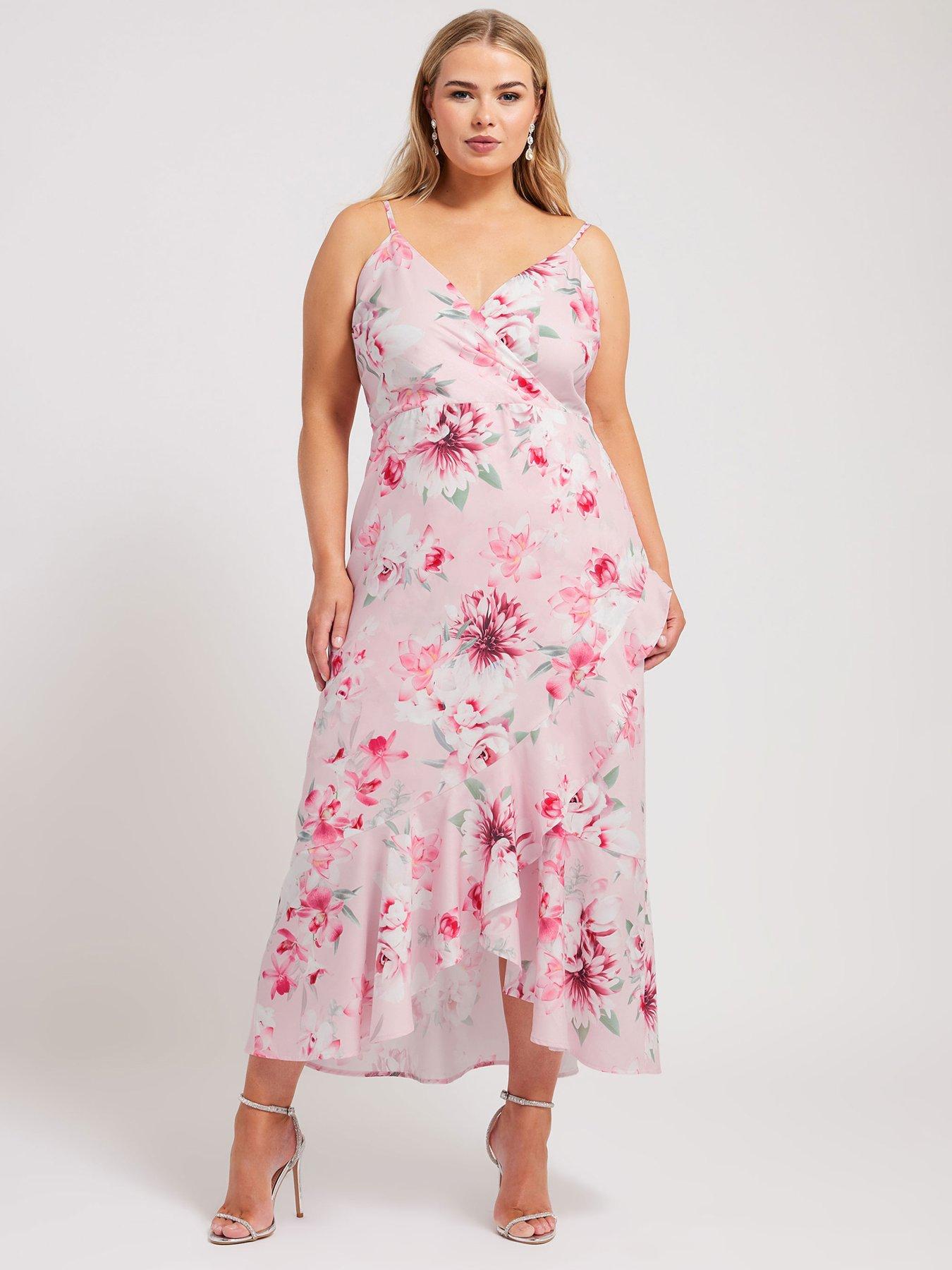 Yours Curve Floral Ruffle Wrap Dress | Very.co.uk