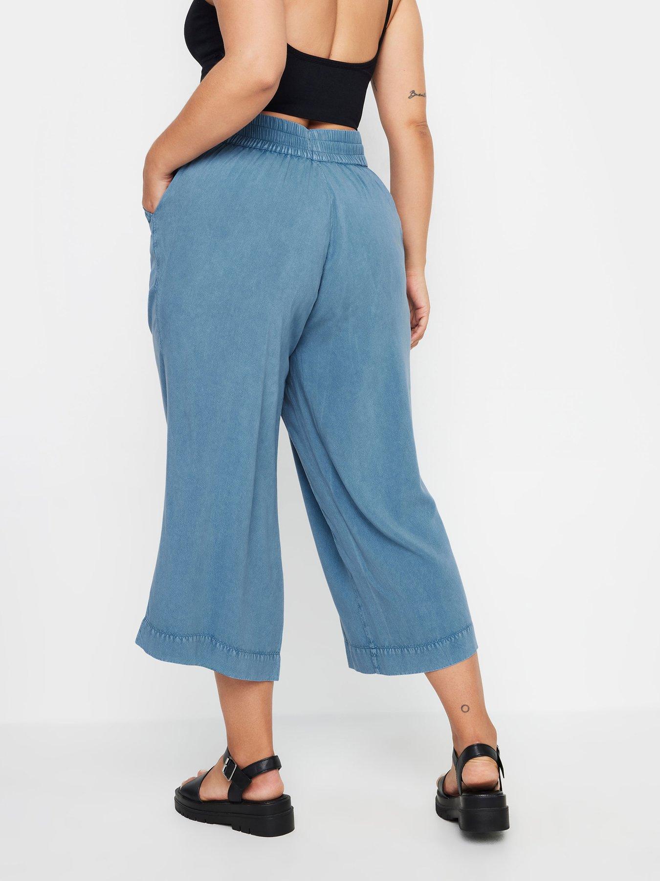 Image 2 of 4 of Yours Curve Chambray Culotte - Blue