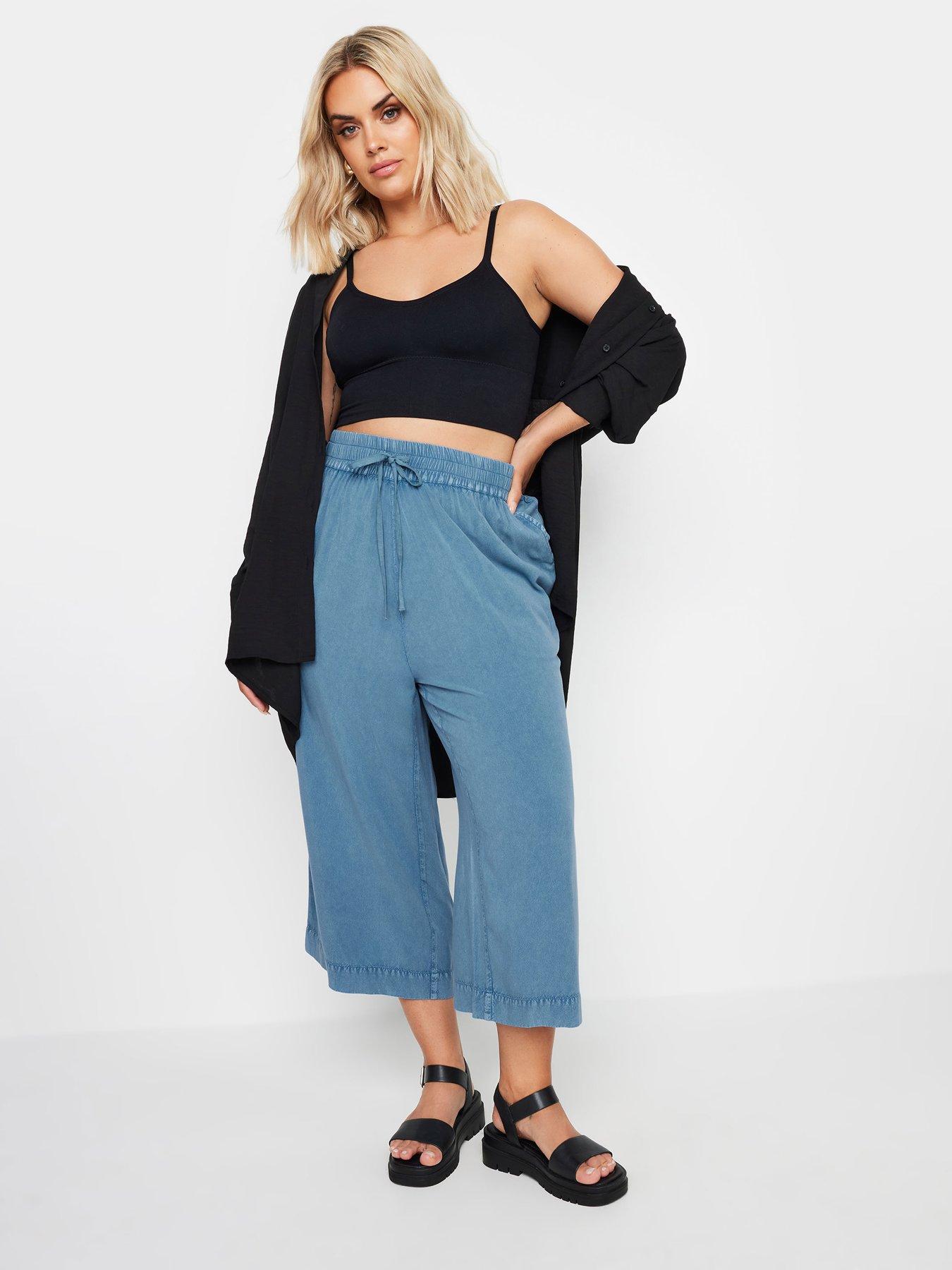 Image 3 of 4 of Yours Curve Chambray Culotte - Blue