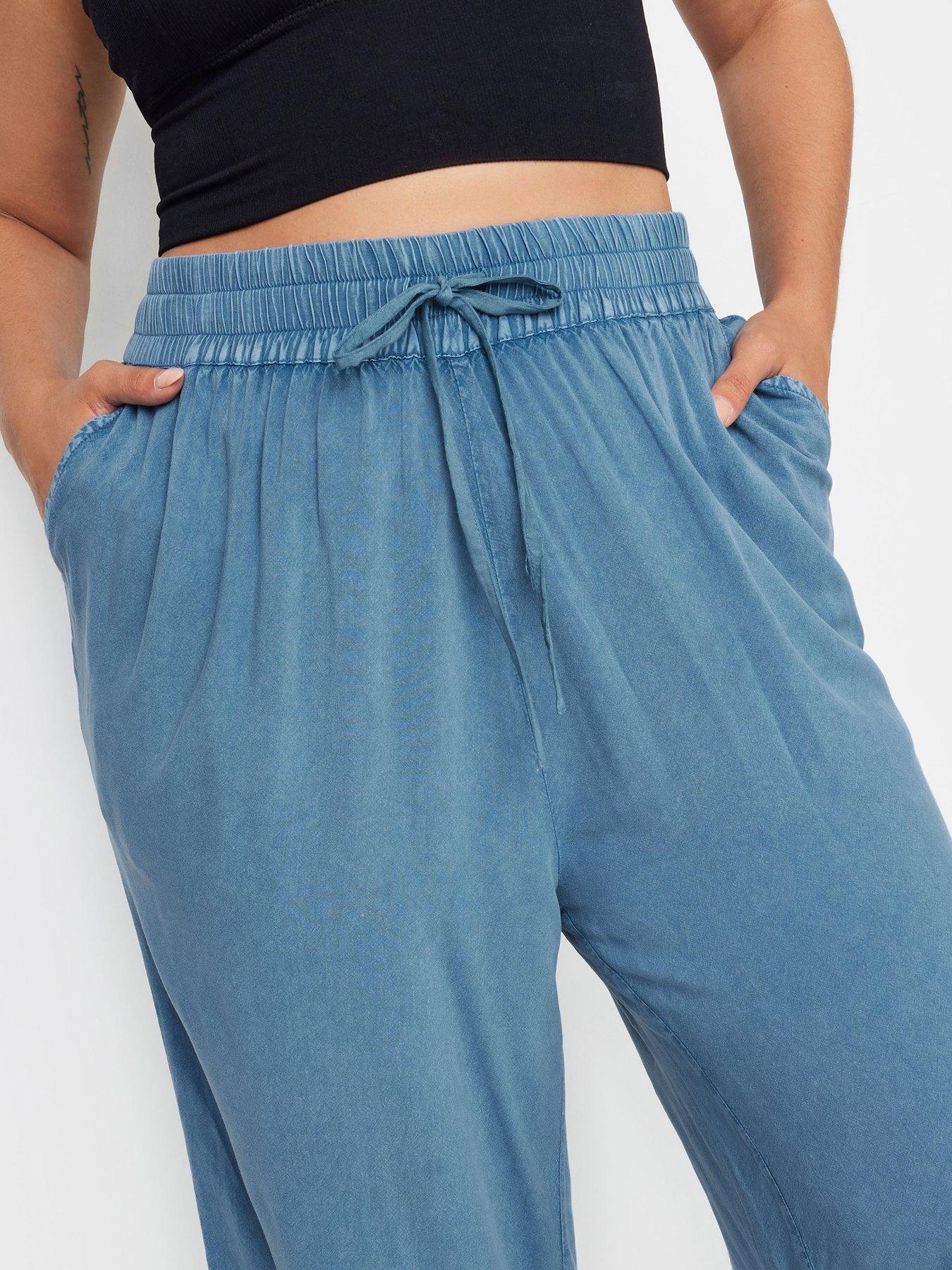 Image 4 of 4 of Yours Curve Chambray Culotte - Blue