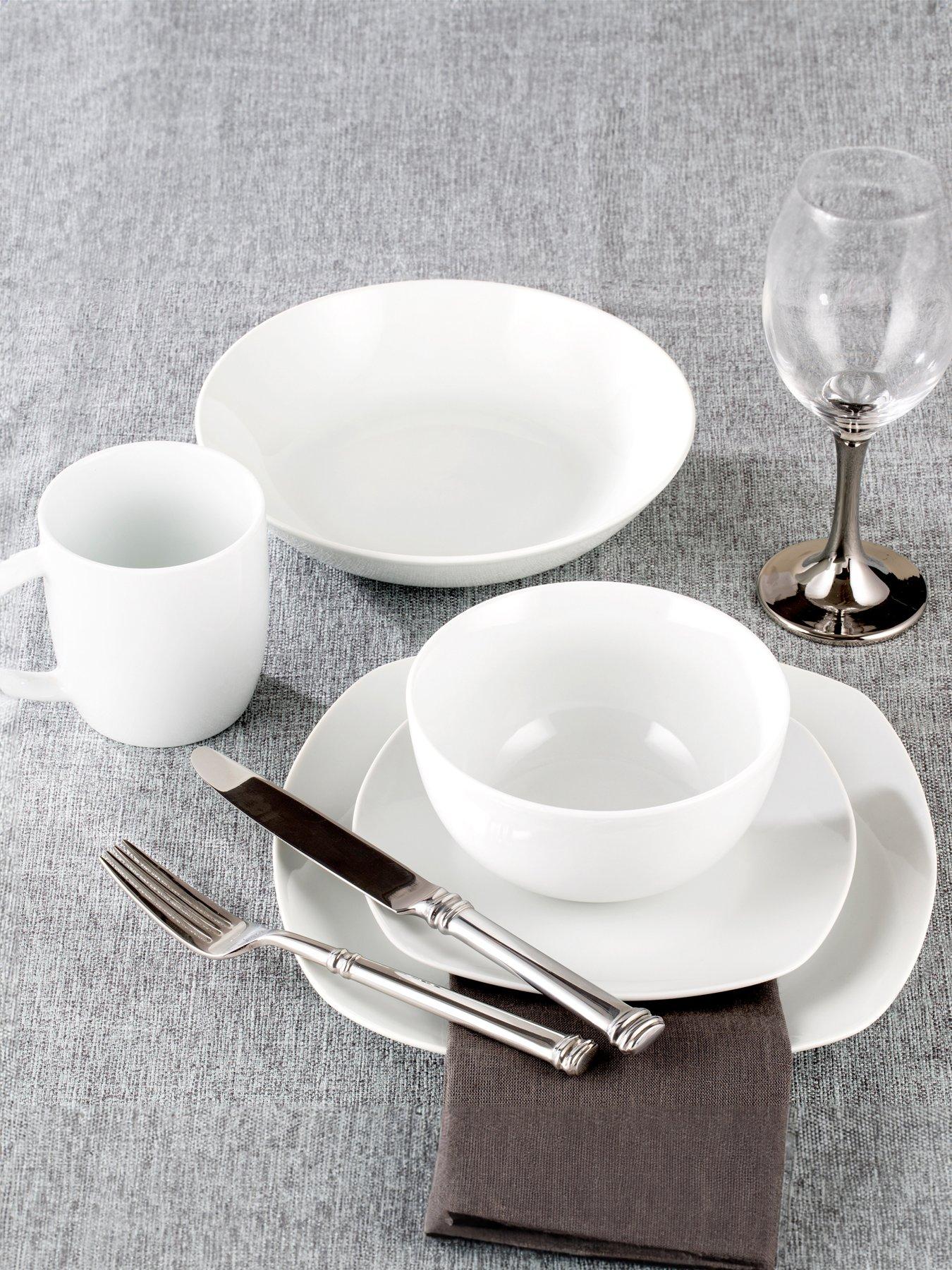 Product photograph of Waterside 30-piece White Dinner Set from very.co.uk