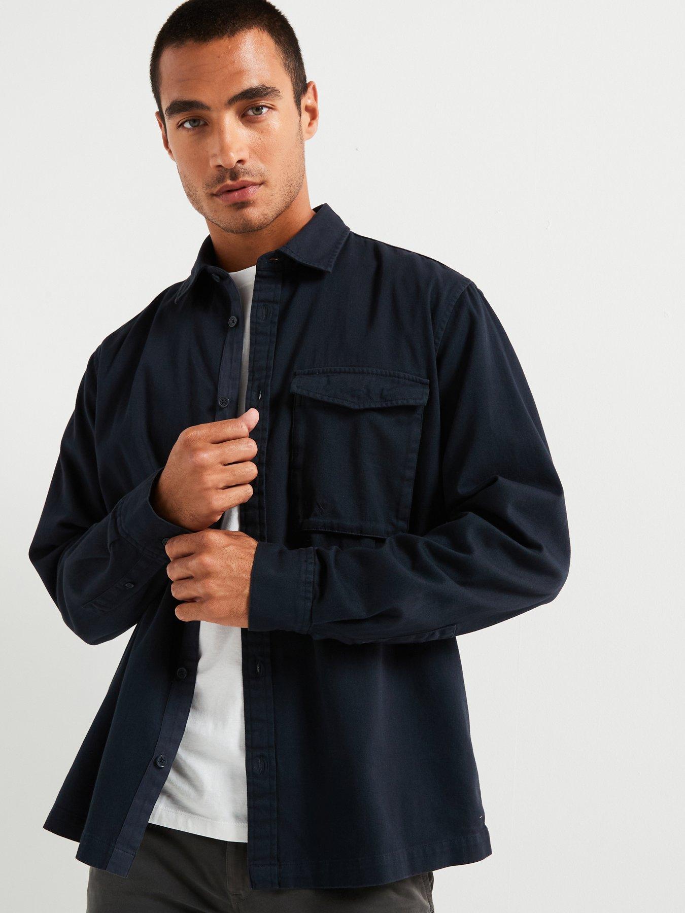 undefined Cotton Twill Overshirt - Navy