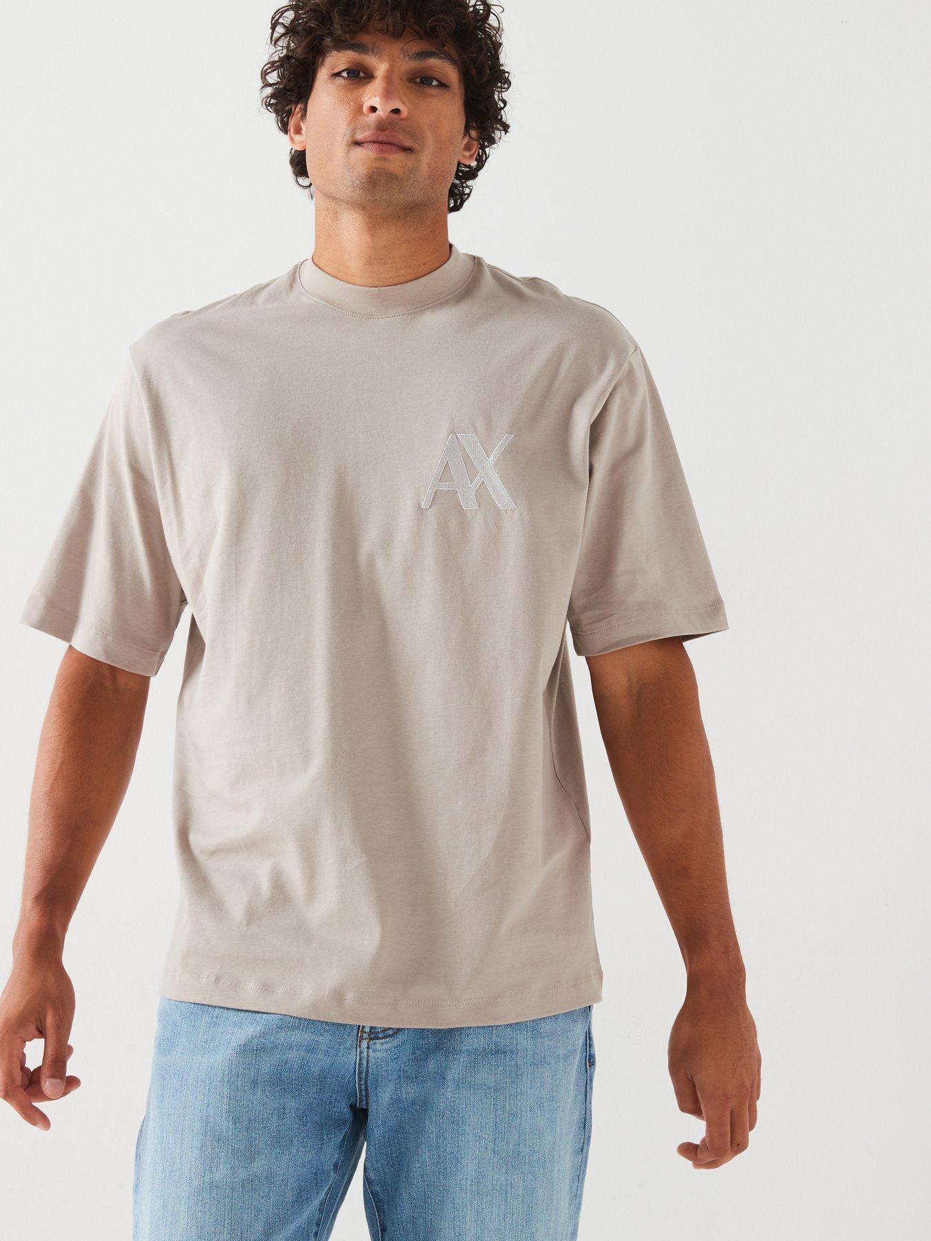 undefined Embroided Ax Left Chest Logo T-Shirt - Light Brown