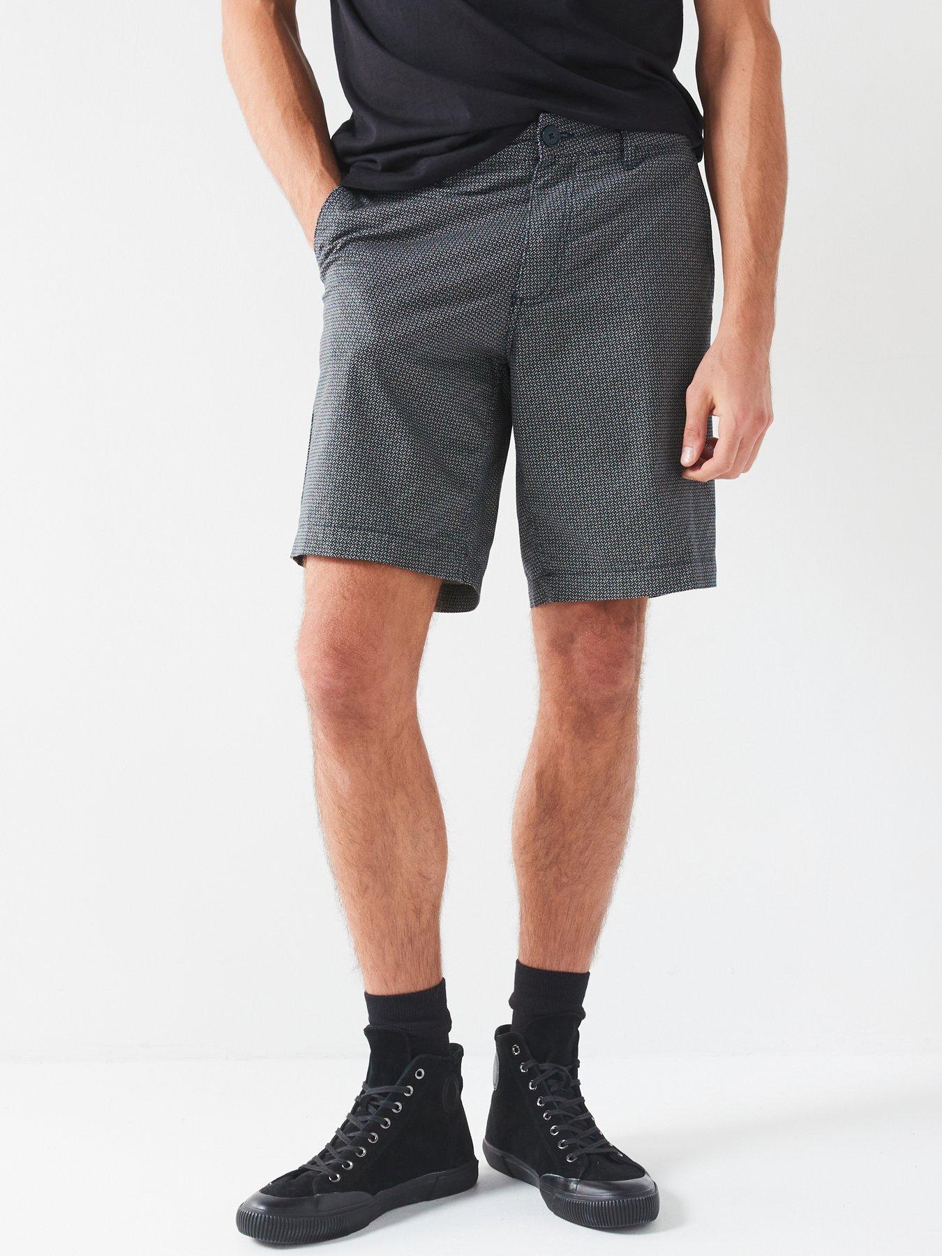 undefined Micro Print Cotton Twill Shorts - Navy