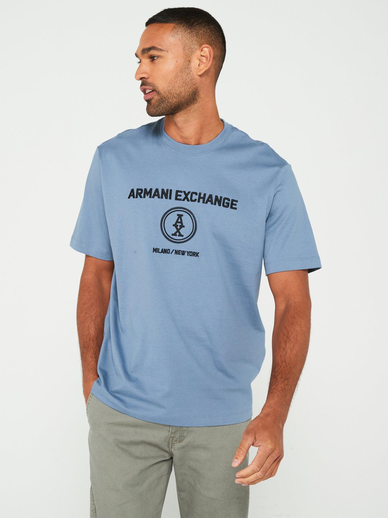 undefined Relaxed Fit Centre Monogram Logo T-Shirt - Blue