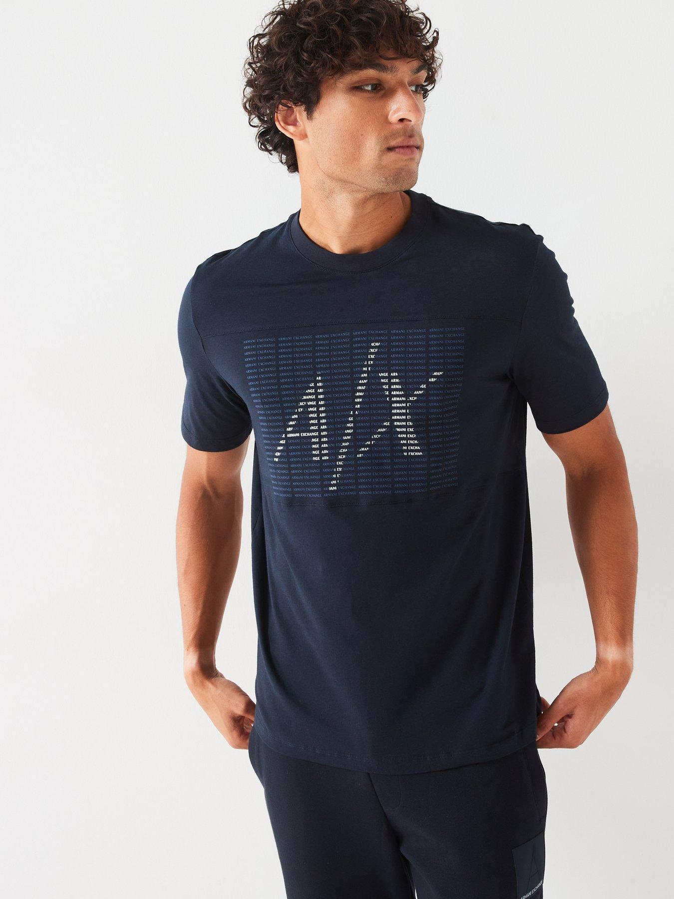 undefined Regular Fit Macro Logo Graphic T-Shirt - Navy