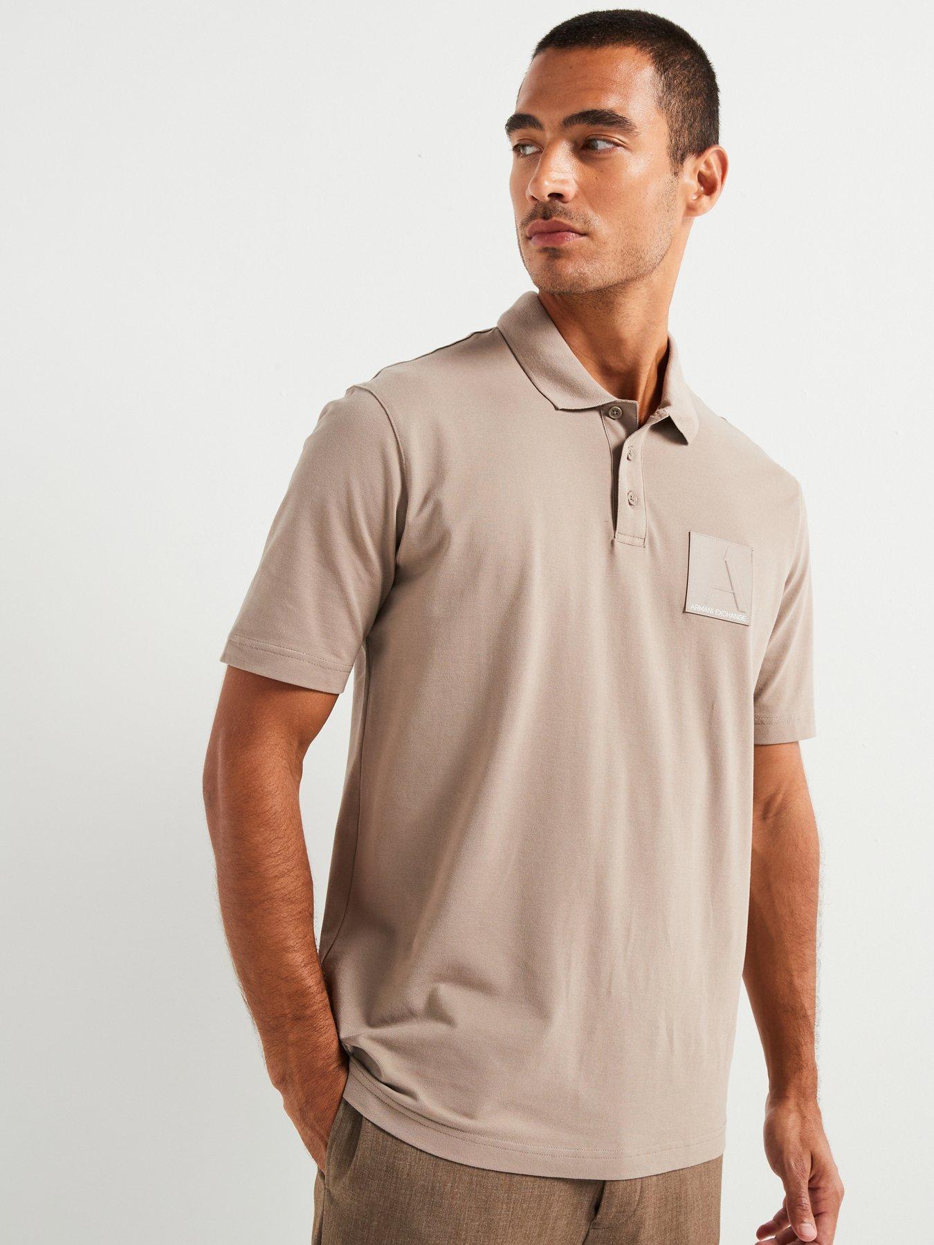 undefined Regular Fit A Line Left Chest Patch Logo Polo Shirt - Light Brown