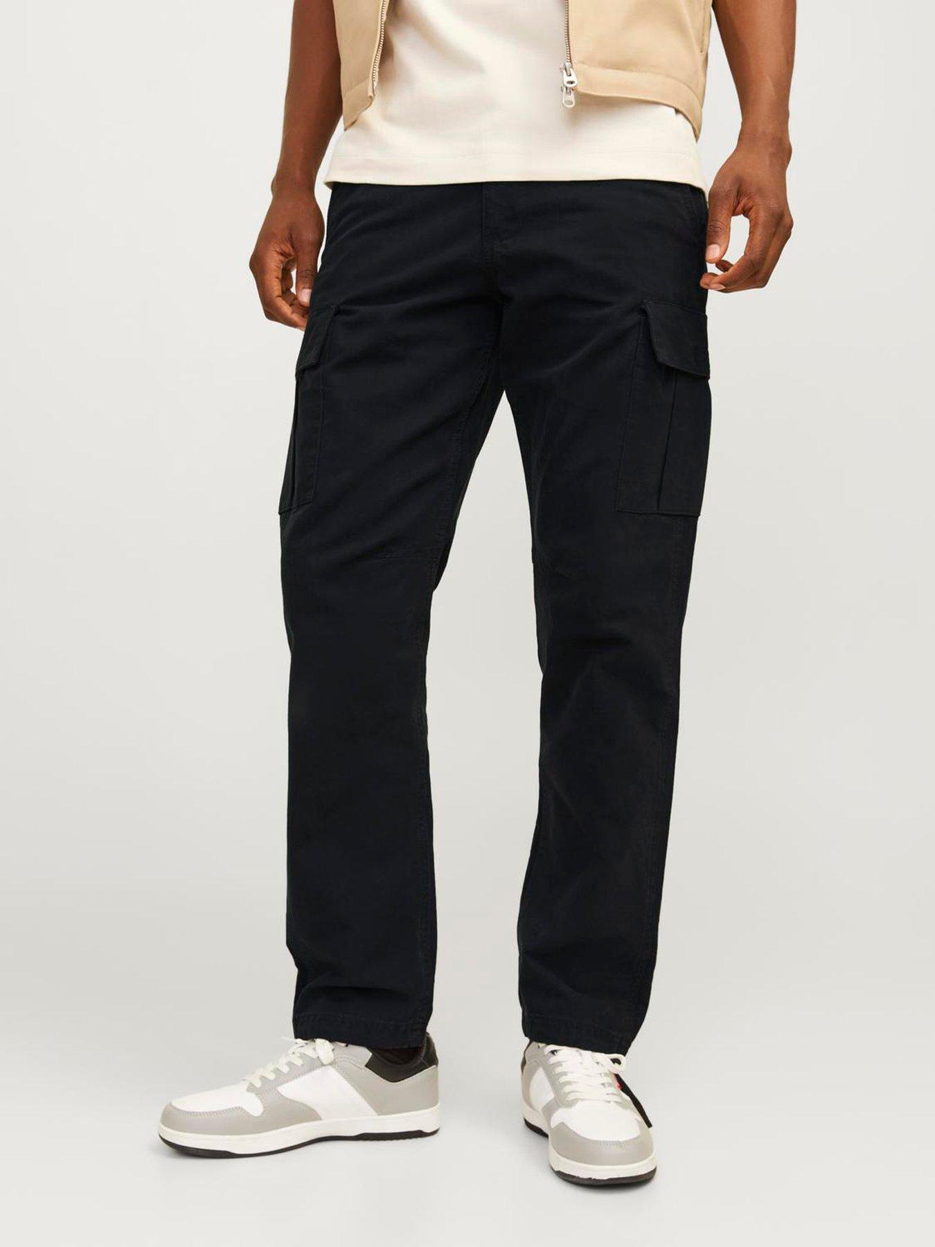 undefined Kane Barkley Relaxed Fit Cargo Trousers - Black