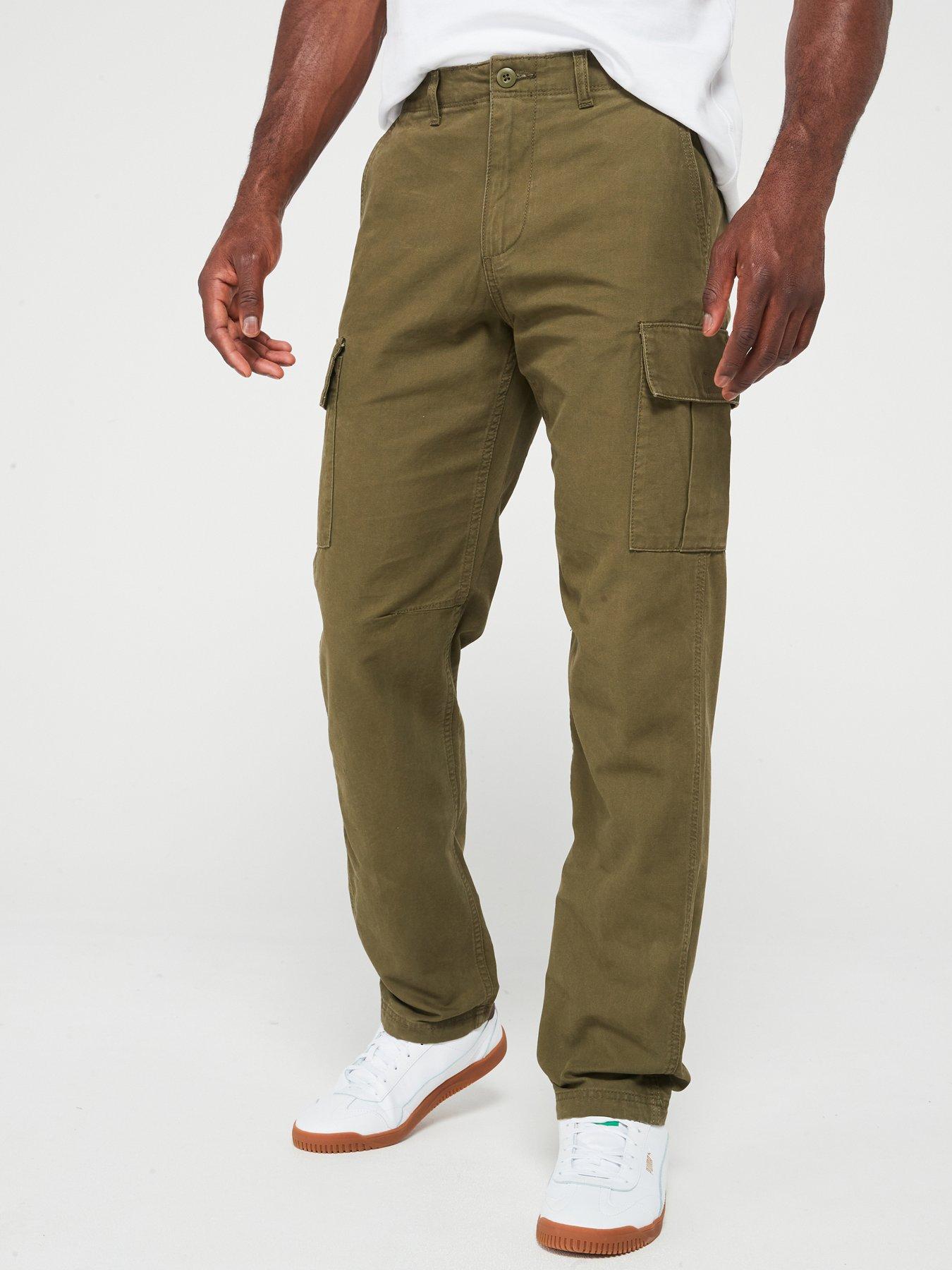 Jack & Jones Kane Barkley Relaxed Fit Cargo Trousers, Olive Night, Size 32, Inside Leg Short, Men