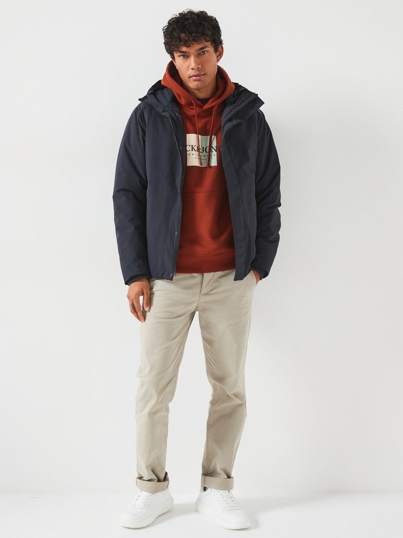  image of jack-jones-jack-amp-jones-hooded-jacket-navy