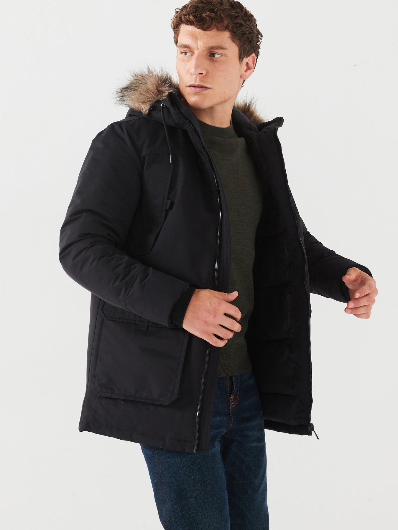 Mens parka coat sale uk best sale