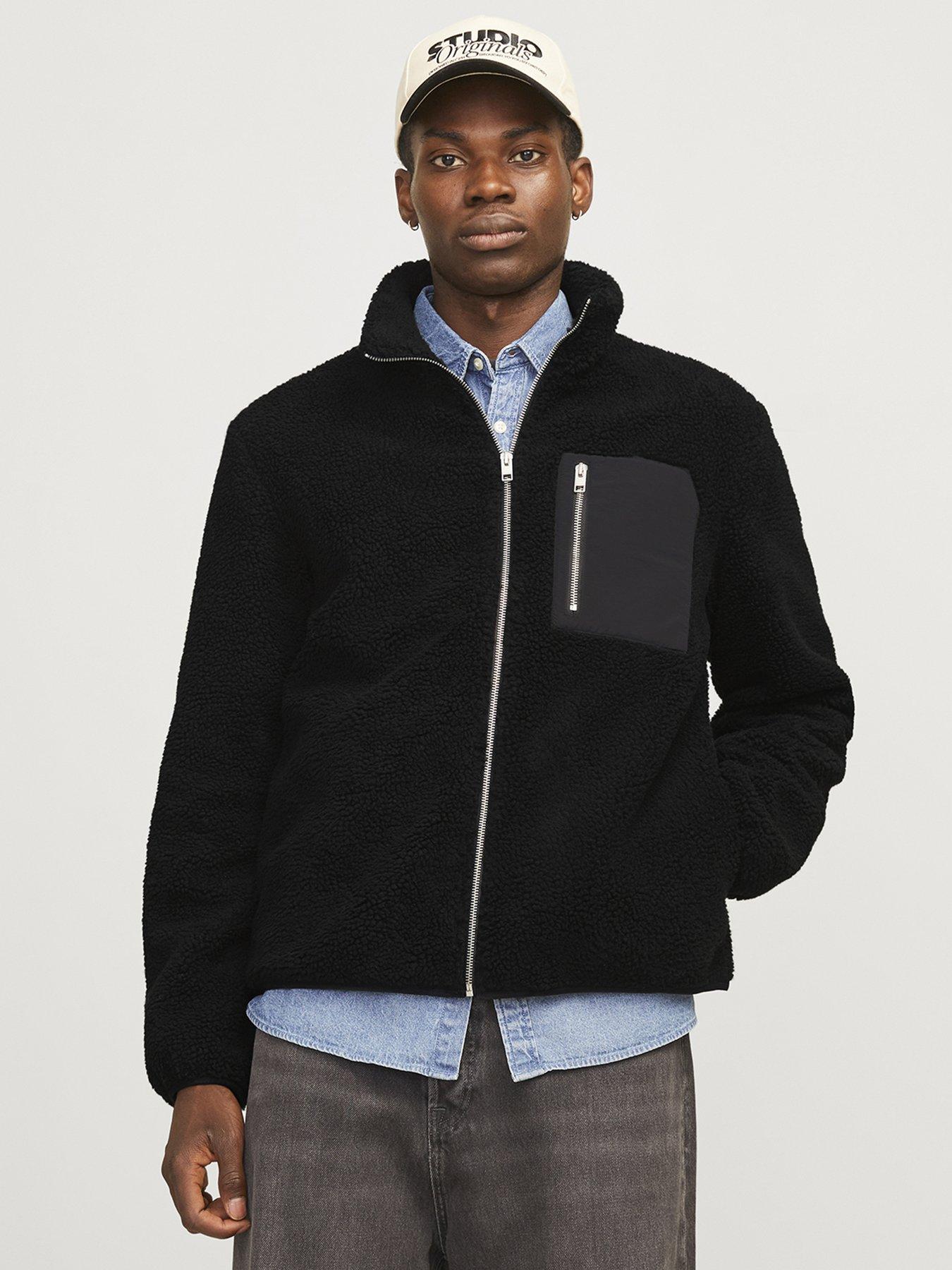 Teddy Fleece Zip Jacket Black